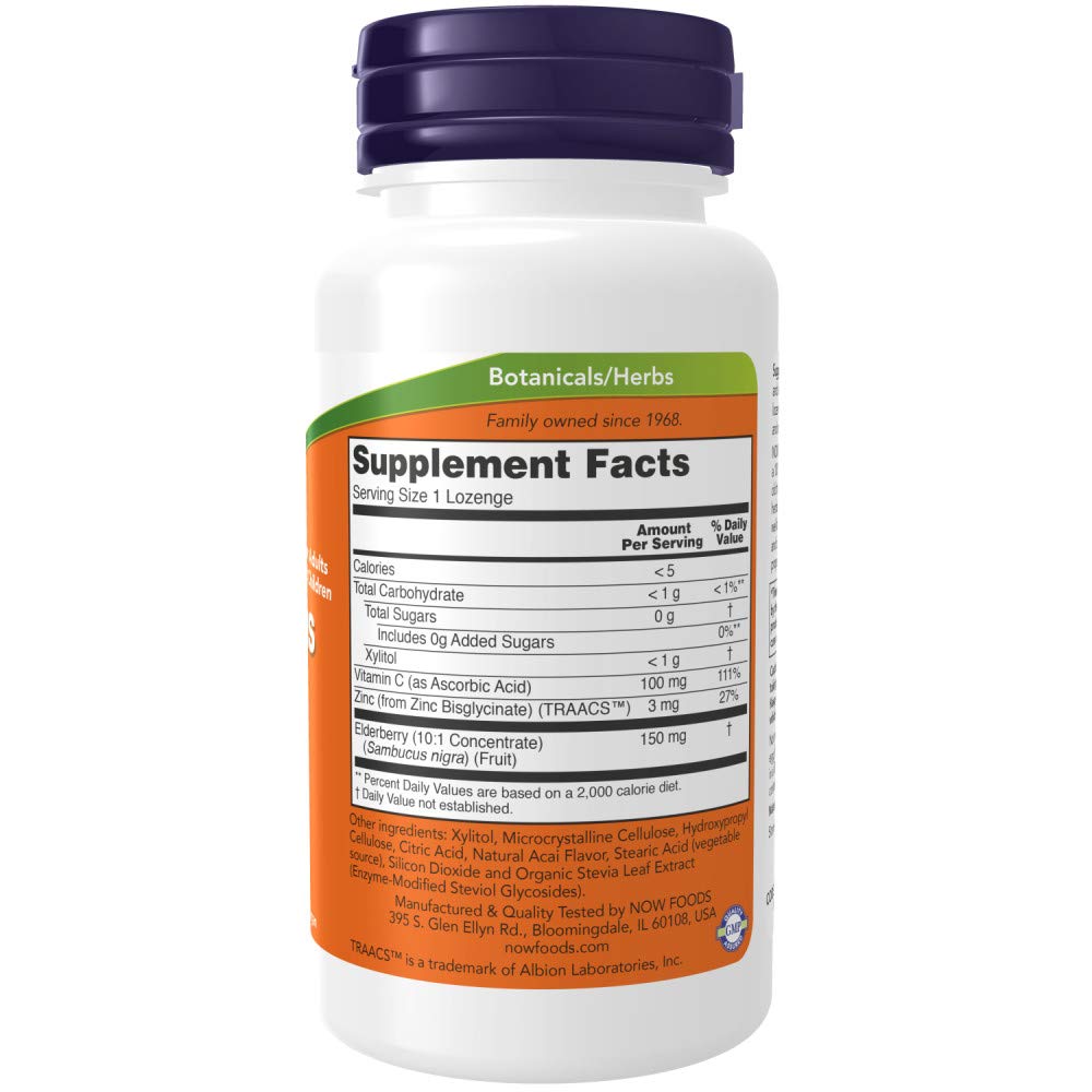 Foto 3 pulgar | Sambucus Zinc-c De Supplements Now Foods Con 60 Pastillas De Saúco - Venta Internacional.
