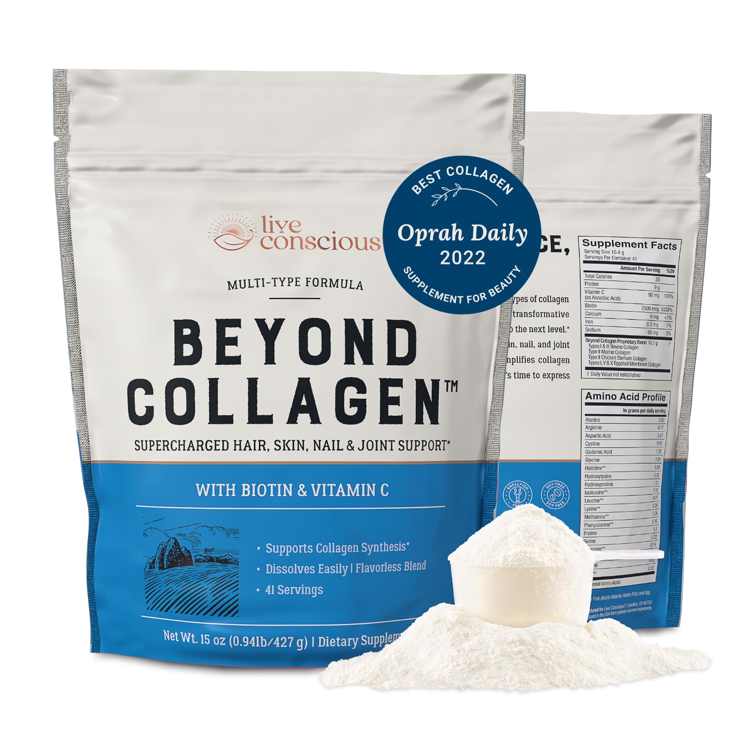 Colágeno En Polvo Live Conscious Beyond Multi 41 Porciones - Venta Internacional.