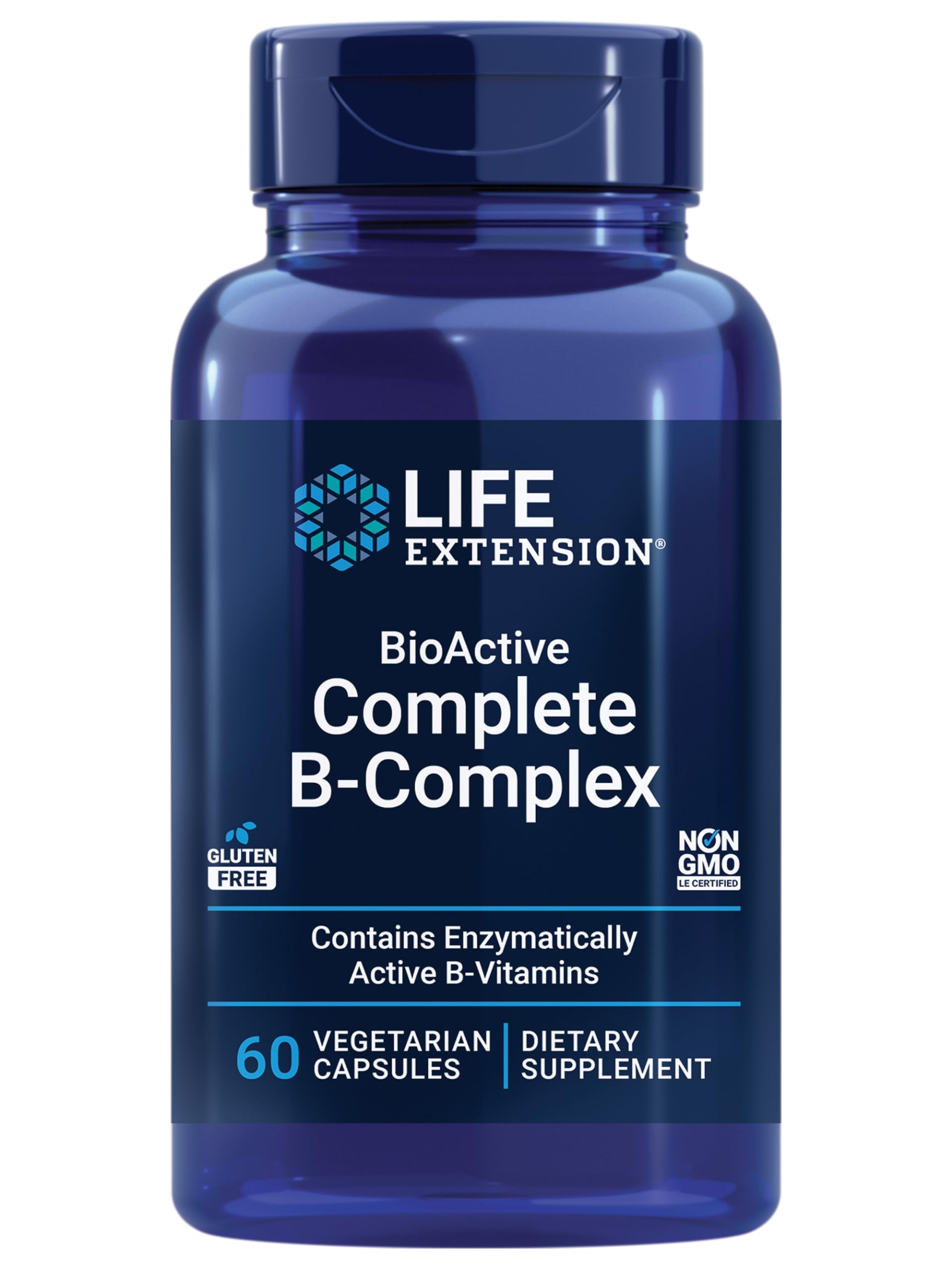 Suplemento Life Extension Bioactive Complete B Complex 60 Cápsulas - Venta Internacional.