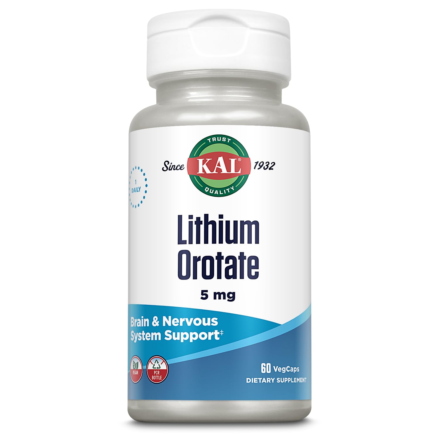 Suplemento De Orotato De Litio Kal, 5 Mg, 60 Cápsulas Vegetales - Venta Internacional.