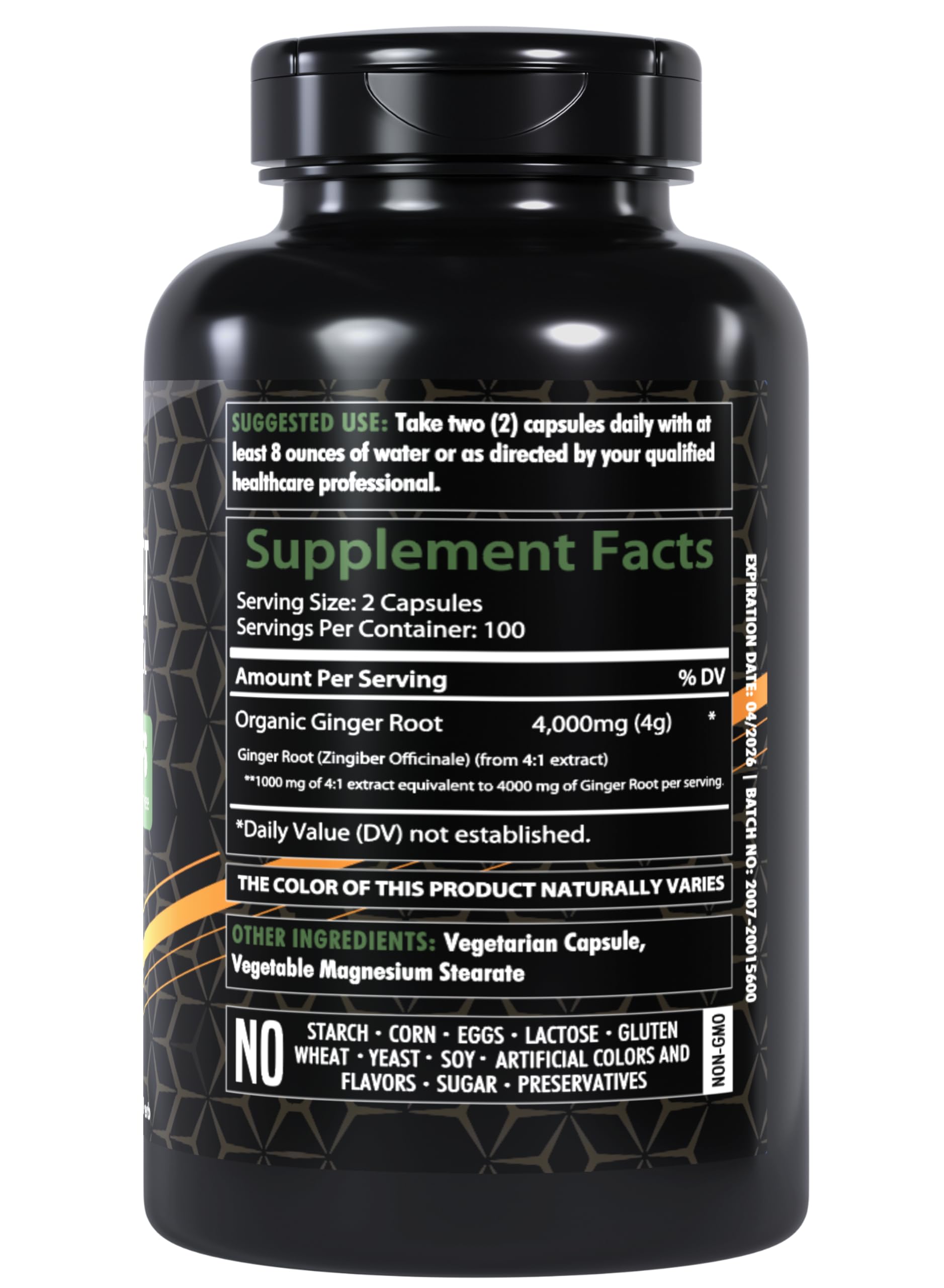 Foto 3 pulgar | Cápsulas De Raíz De Jengibre Supplement Healthfare, 4000 Mg, 200 Unidades - Venta Internacional.