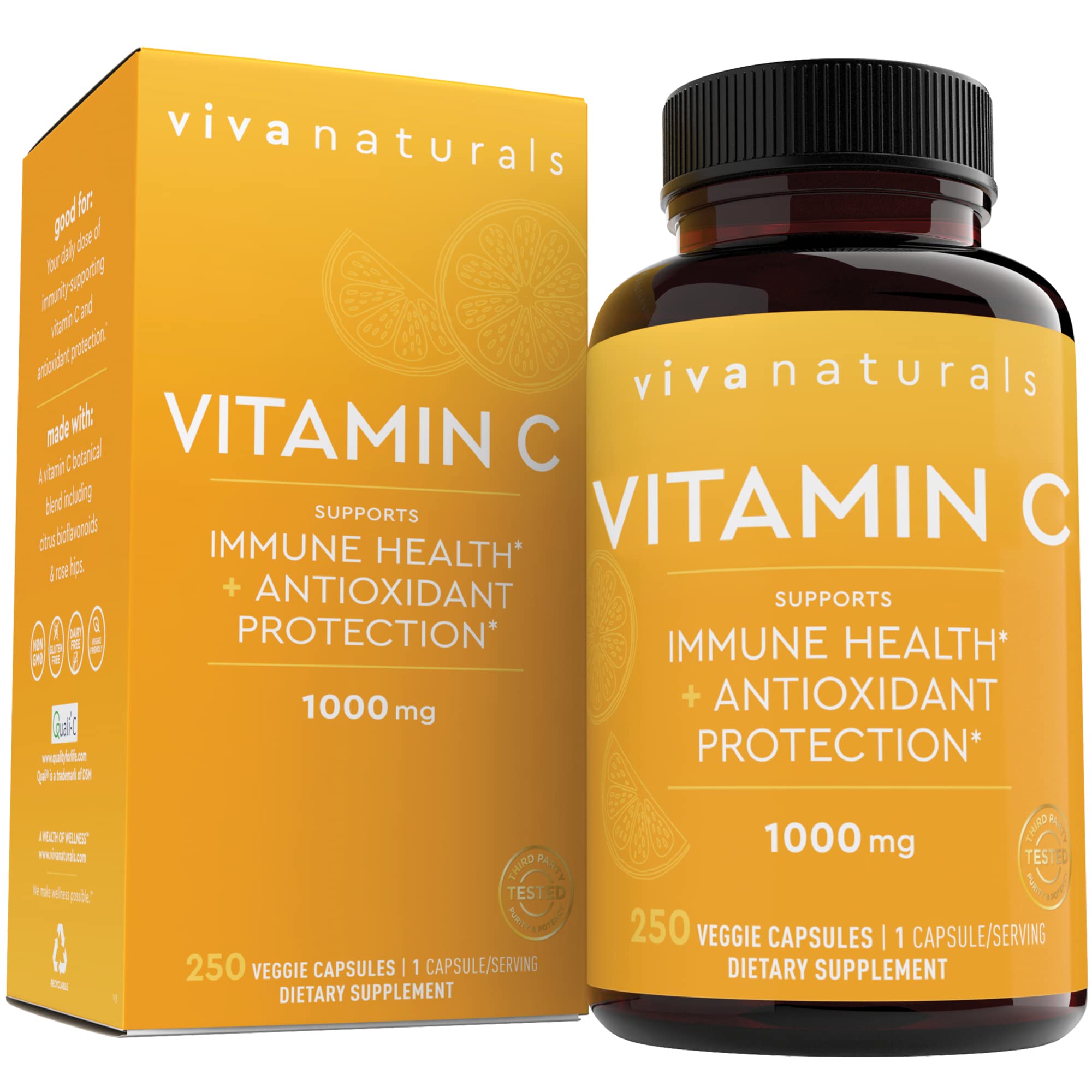 Foto 2 pulgar | Suplementos Viva Naturals de Vitamina C 1000 mg 250 Cápsulas - Venta Internacional