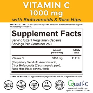 Foto 6 | Suplementos Viva Naturals de Vitamina C 1000 mg 250 Cápsulas - Venta Internacional