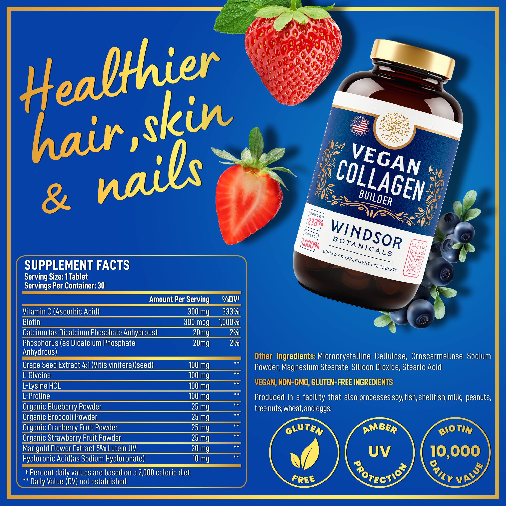 Foto 4 pulgar | Suplemento Windsor Botanicals Colágeno Vegetal 2 Piezas de 30 Tabletas-Venta Internacional