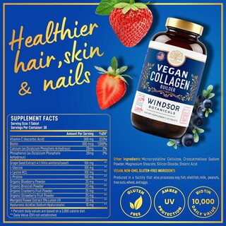 Foto 3 | Suplemento Windsor Botanicals Colágeno Vegetal 2 Piezas de 30 Tabletas-Venta Internacional