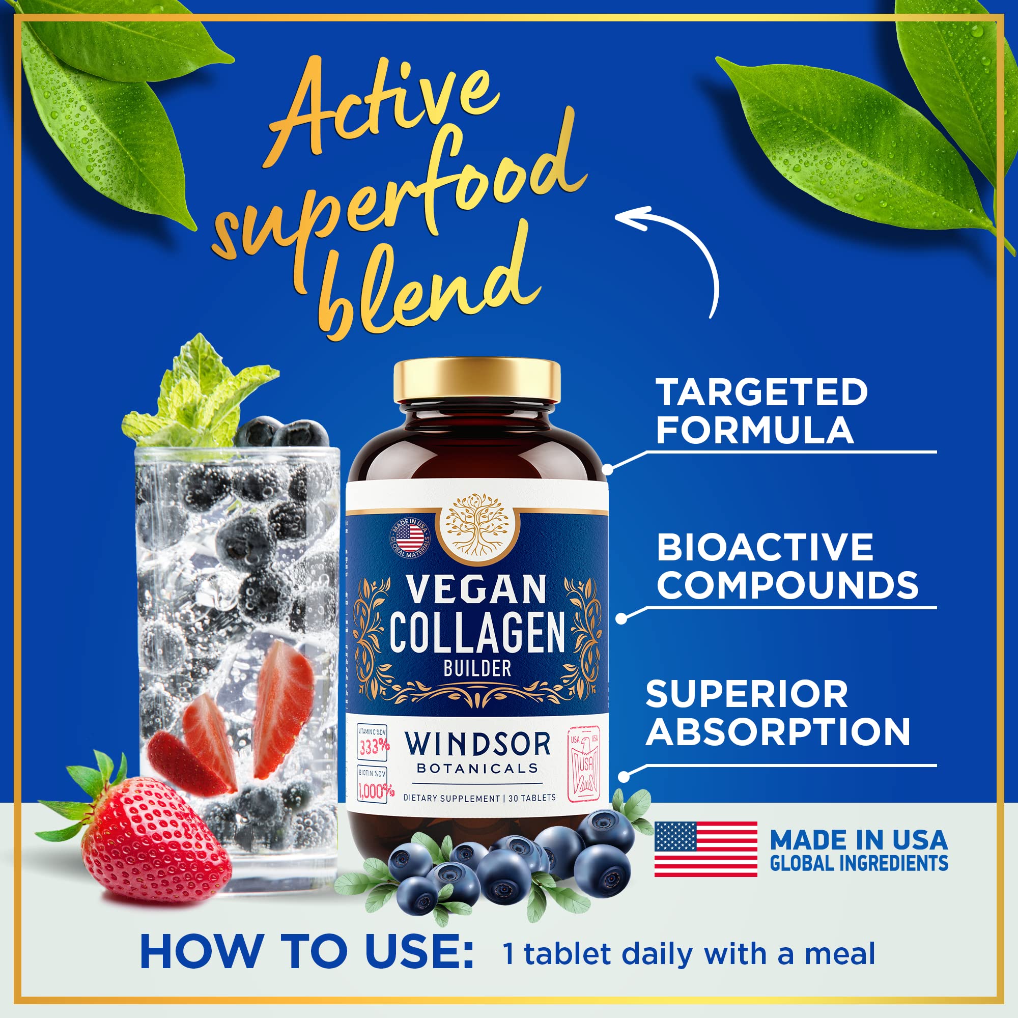 Foto 4 | Suplemento Windsor Botanicals Colágeno Vegetal 2 Piezas de 30 Tabletas-Venta Internacional