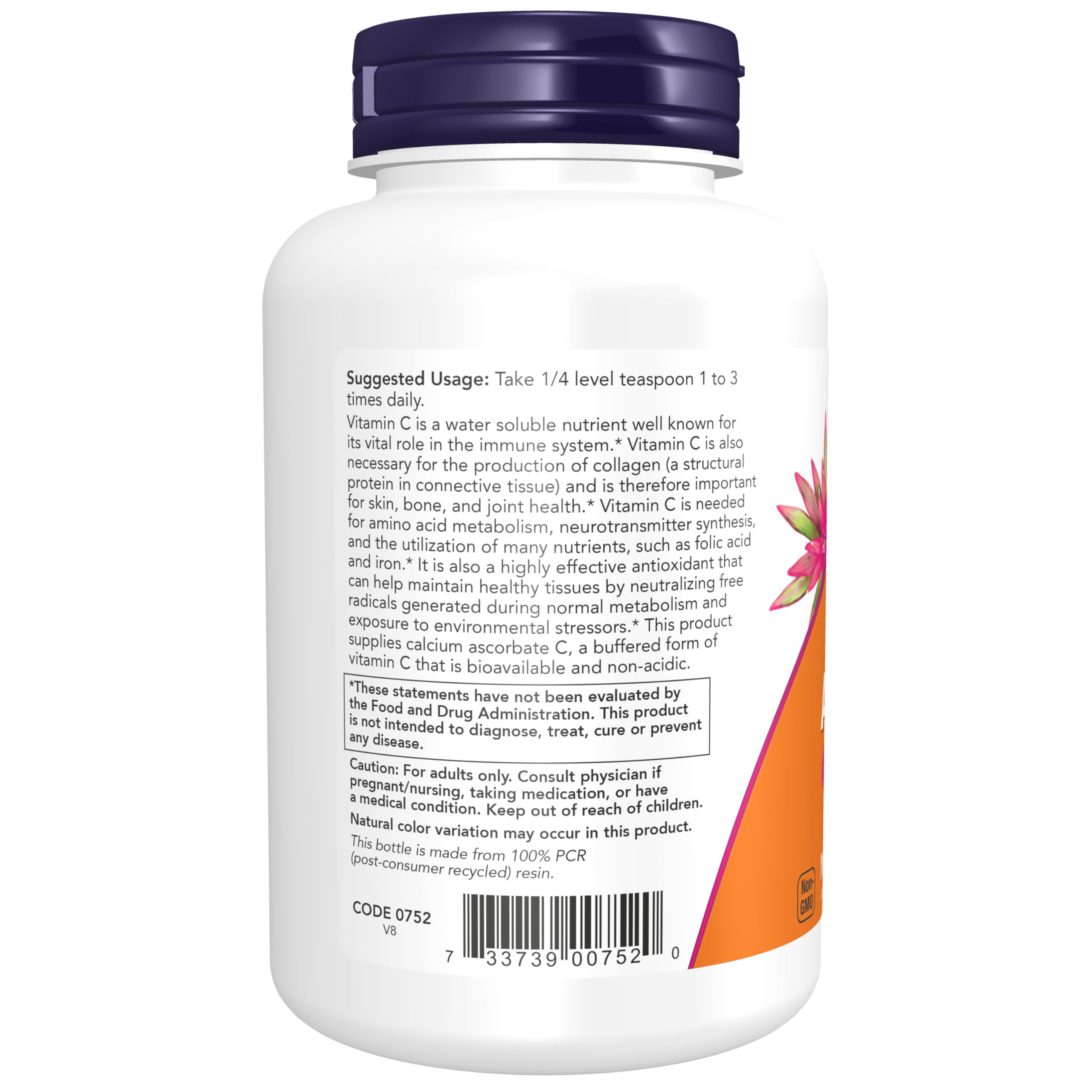 Foto 4 pulgar | Suplemento Now Antioxidante De Ascorbato De Calcio En Polvo, 240 Ml - Venta Internacional.
