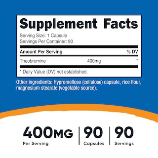 Foto 2 | Suplemento Nutricost De Teobromina 400 Mg 90 Cápsulas Vegetarianas - Venta Internacional.