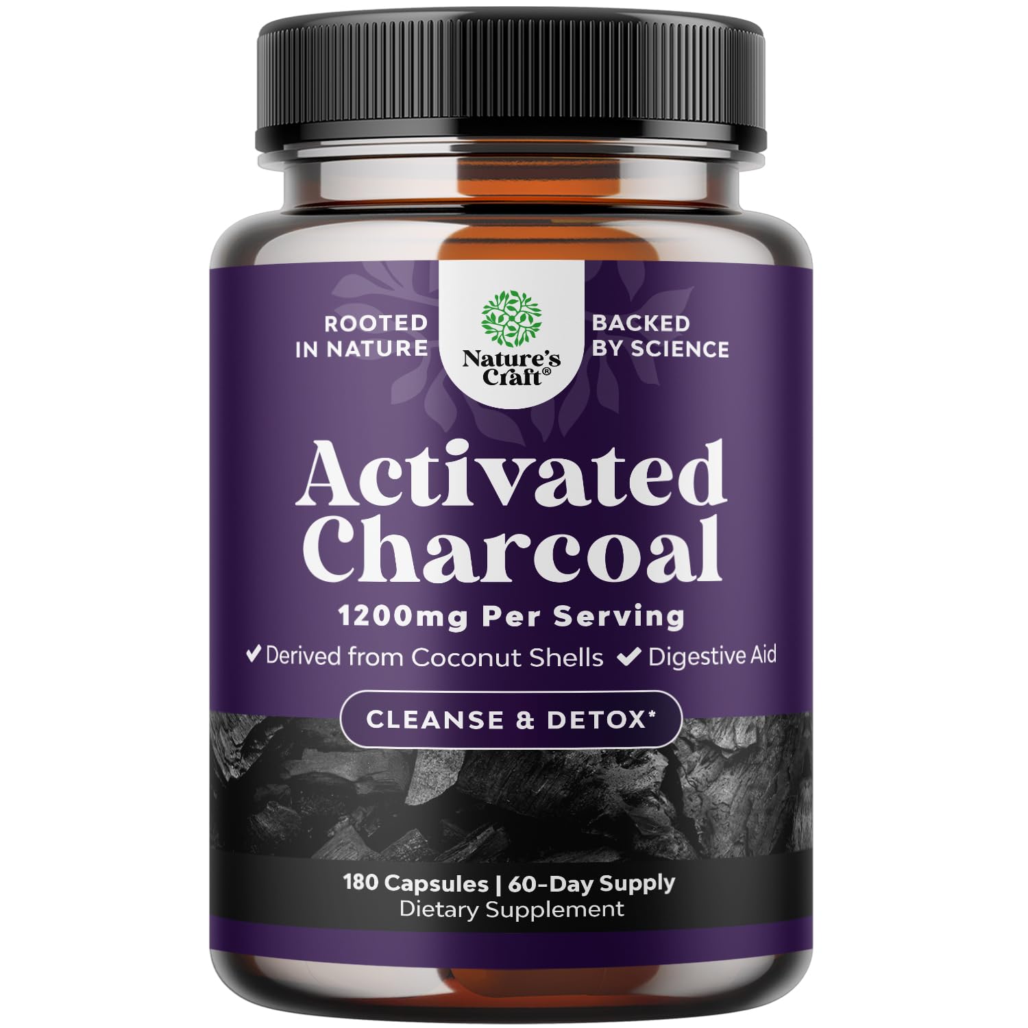 Carbón Vegetal De Limpieza Y Desintoxicación Supplement Natures Craft, 180 Unidades - Venta Internacional.
