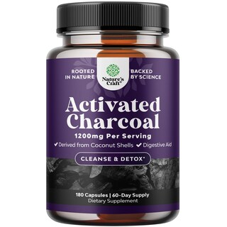 Foto 1 | Carbón Vegetal De Limpieza Y Desintoxicación Supplement Natures Craft, 180 Unidades - Venta Internacional.