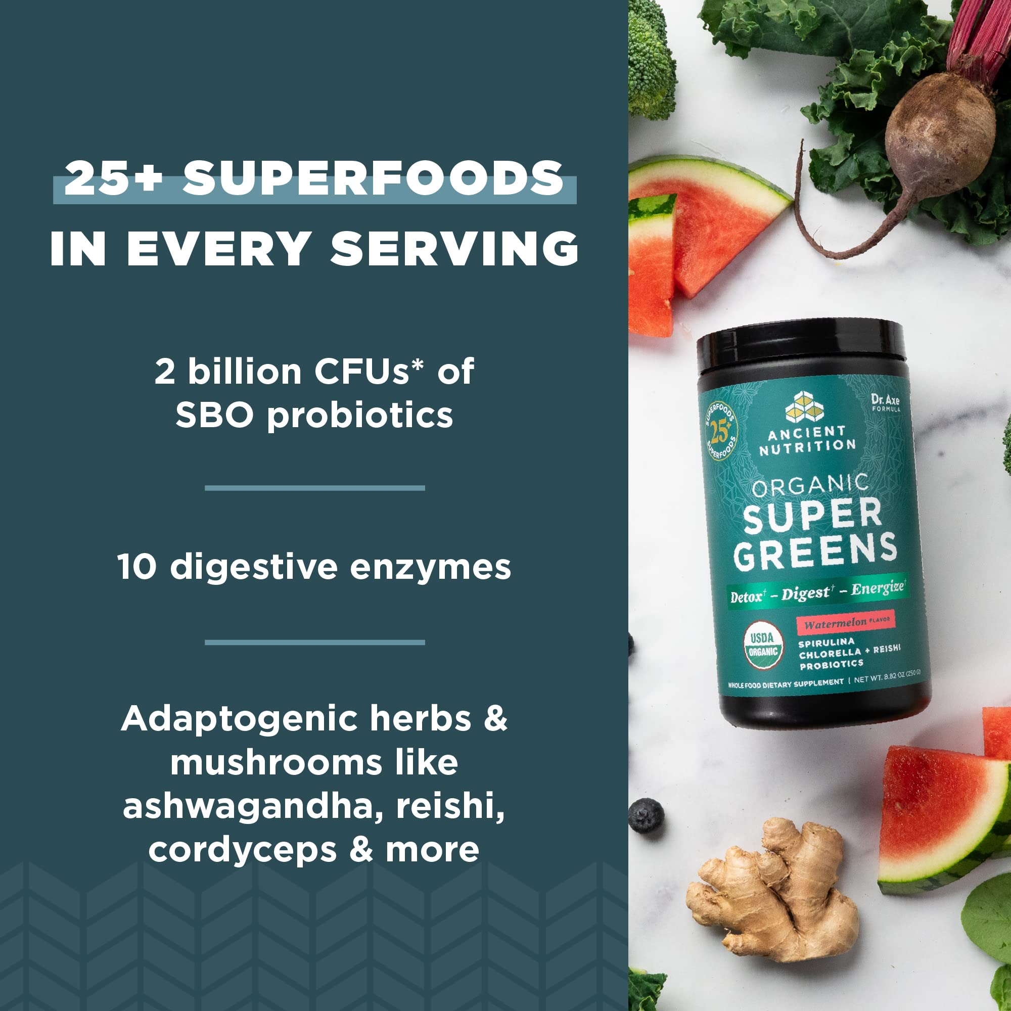 Foto 5 pulgar | Suplemento Ancient Nutrition Super Greens de 250 g-Venta Internacional