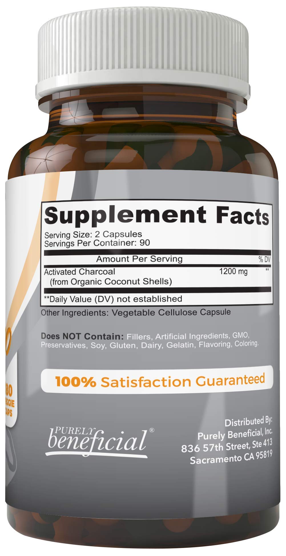 Foto 3 pulgar | Suplemento de Carbón de Coco Activado Puramente Beneficioso de 1200 mg - Venta Internacional
