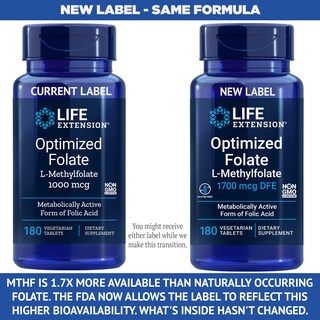 Foto 2 | Suplemento Life Extensión Optimized Folate 2 Piezas de 180 Tabletas-Venta Internacional