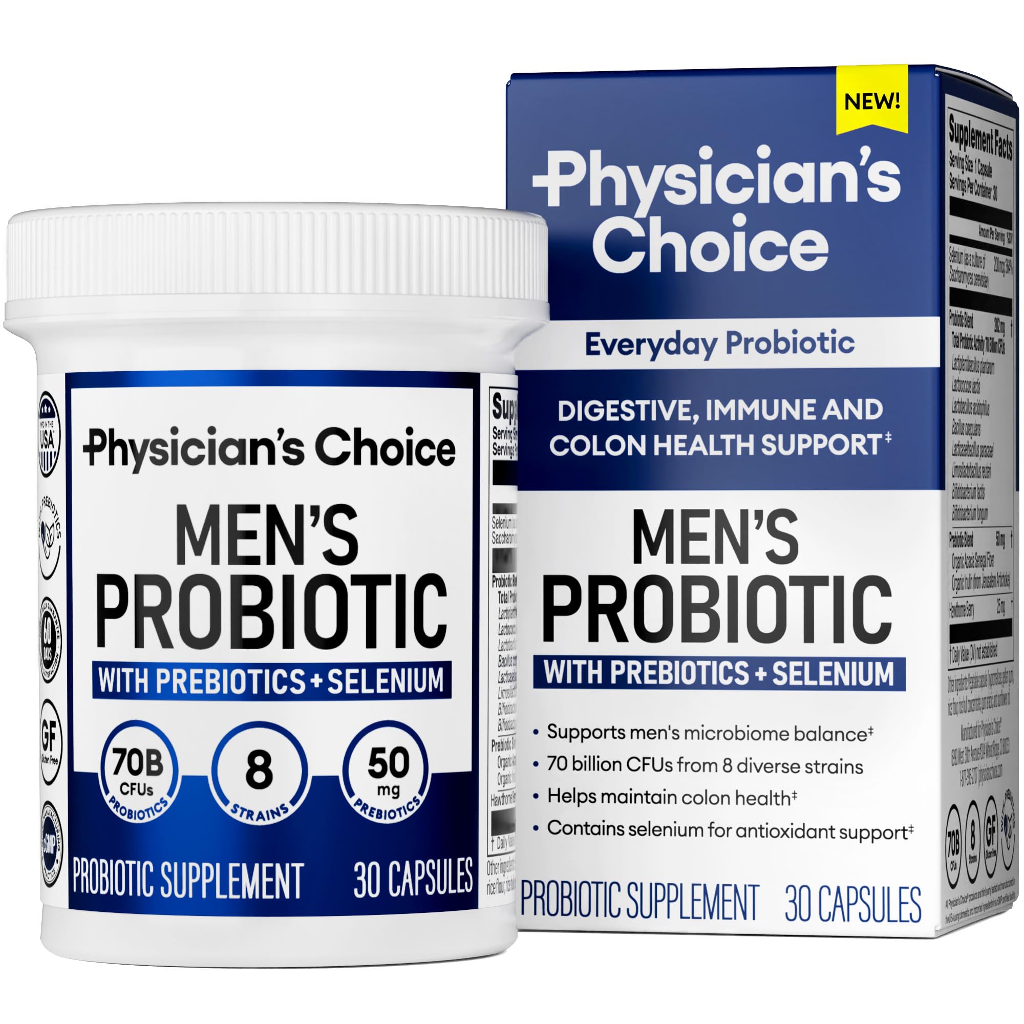 Foto 2 pulgar | Probiotic Physician's Choice para Hombres 70B de CFU con Selenio 30 Cápsulas - Venta Internacional