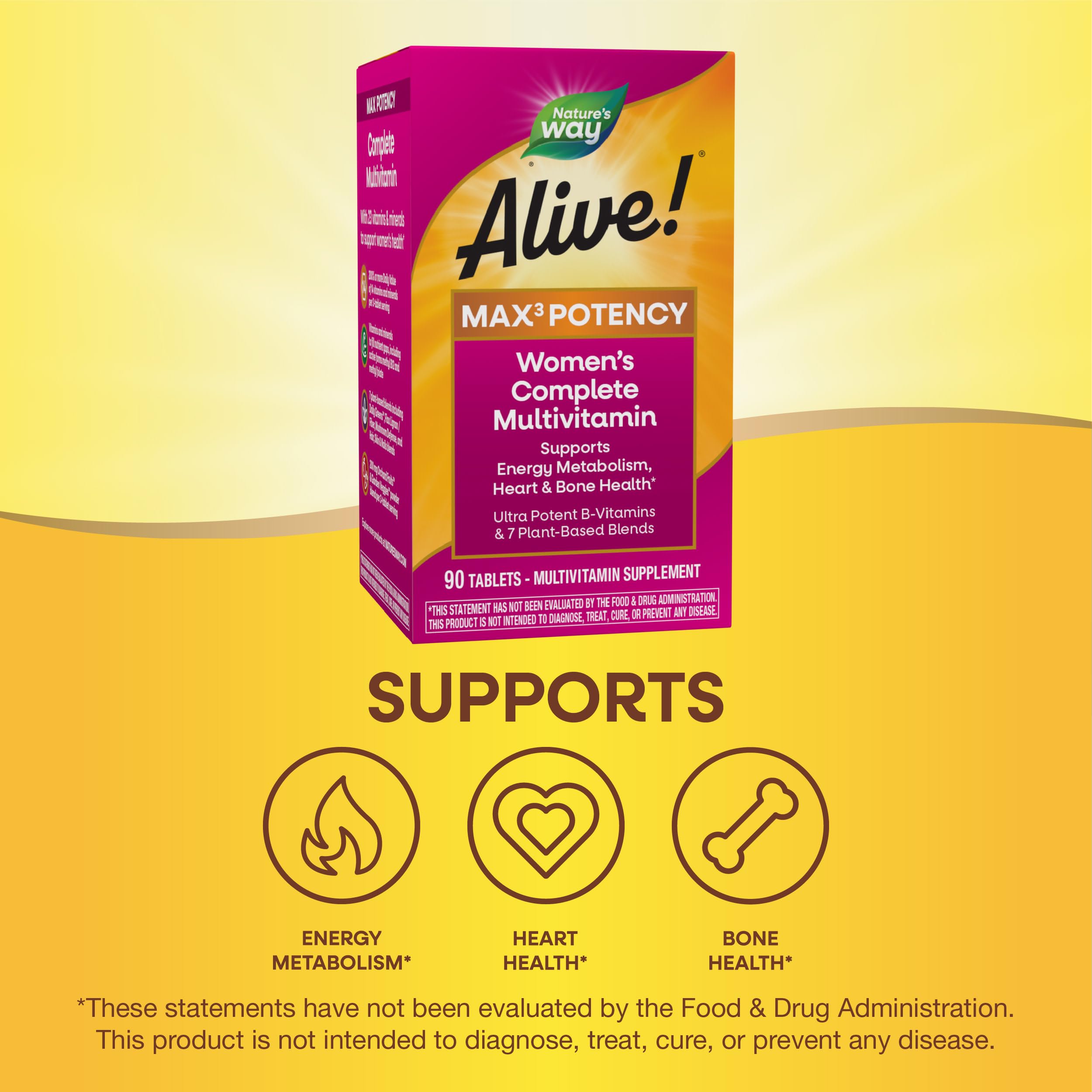 Foto 5 pulgar | Multivitamínico Nature's Way Alive! Max3 Potency Women 90 Comprimidos - Venta Internacional