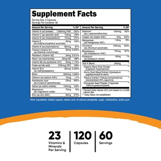 Foto 2 | Multivitamínico Nutricost para Hombre 120 Cápsulas - Venta Internacional