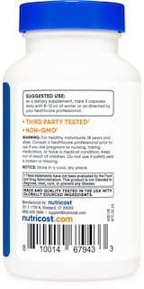 Foto 4 | Multivitamínico Nutricost para Hombre 120 Cápsulas - Venta Internacional