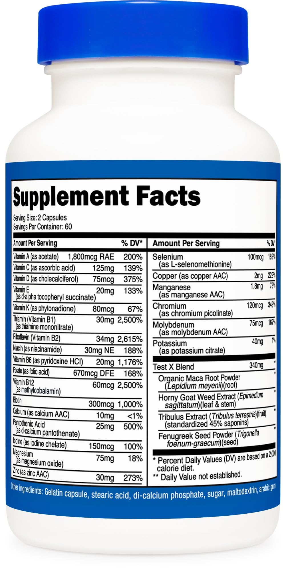 Foto 6 pulgar | Multivitamínico Nutricost para Hombre 120 Cápsulas - Venta Internacional