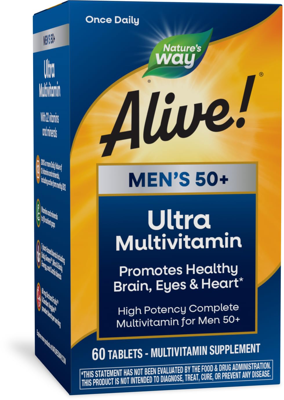 ¡multivitamínico Nature's Way Alive! Más De 50 Comprimidos Diarios Ultra 60 Para Hombres - Venta Internacional.