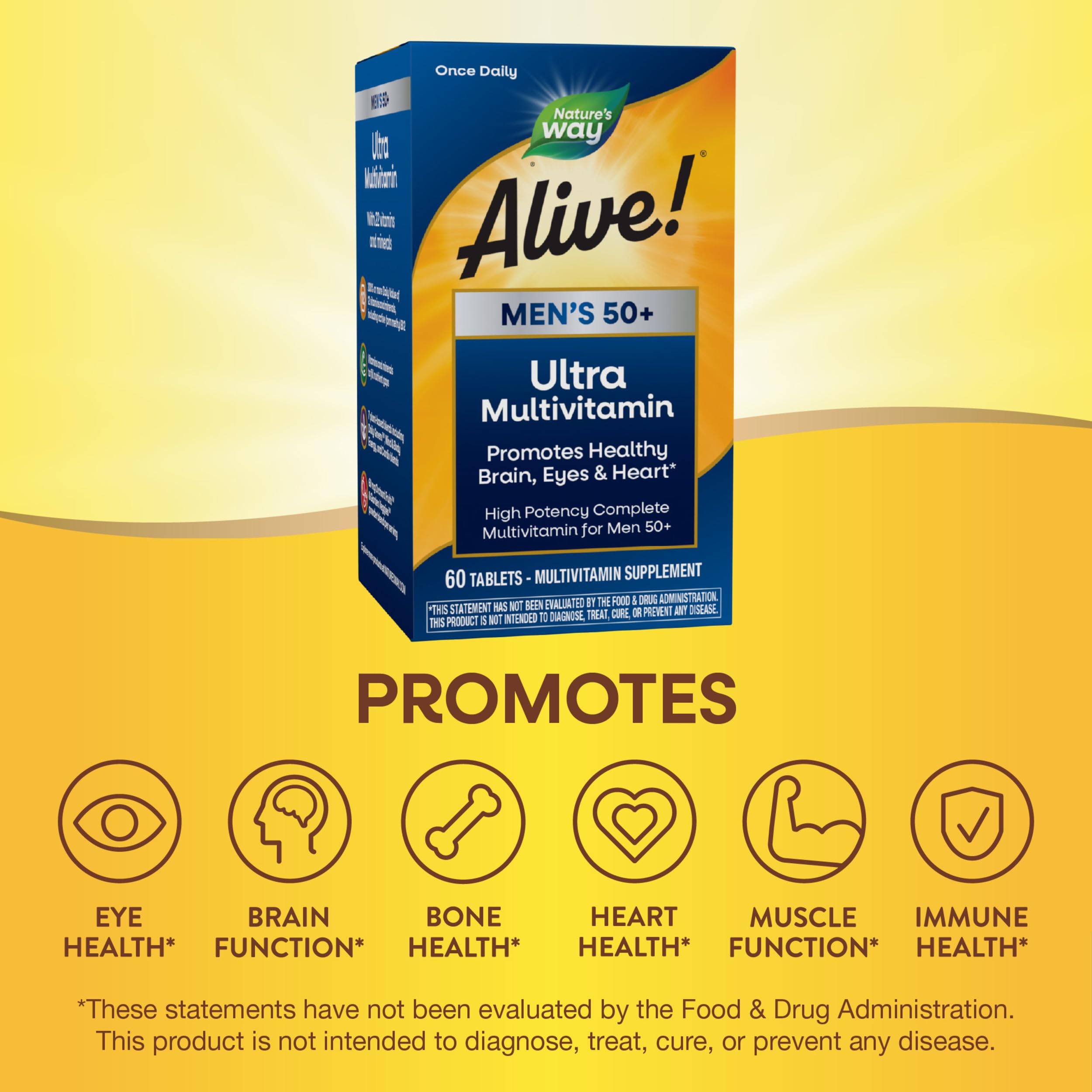 Foto 4 | ¡multivitamínico Nature's Way Alive! Más De 50 Comprimidos Diarios Ultra 60 Para Hombres - Venta Internacional.