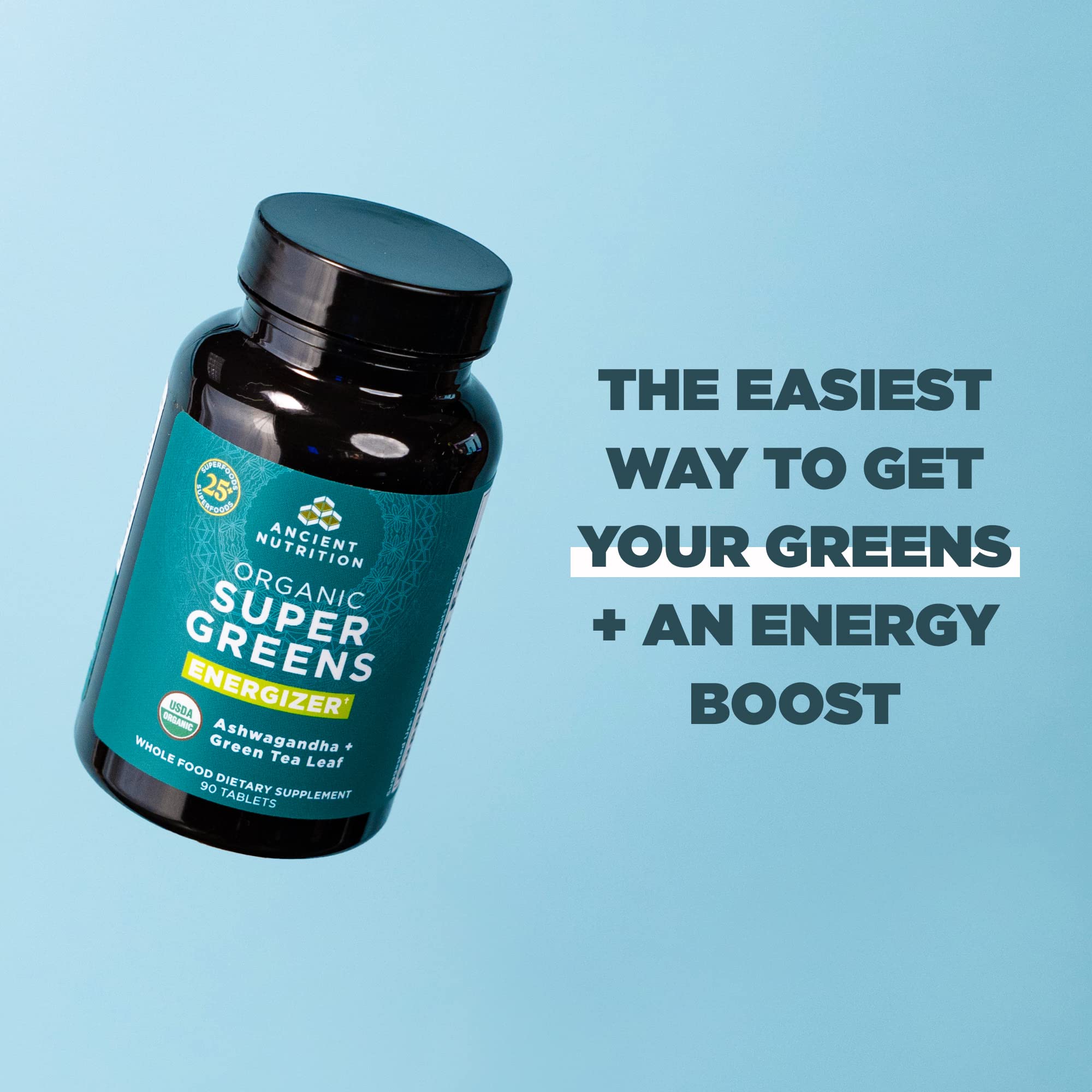 Foto 7 pulgar | Tabletas Energizantes Supergreens Ancient Nutrition 90 Unidades - Venta Internacional