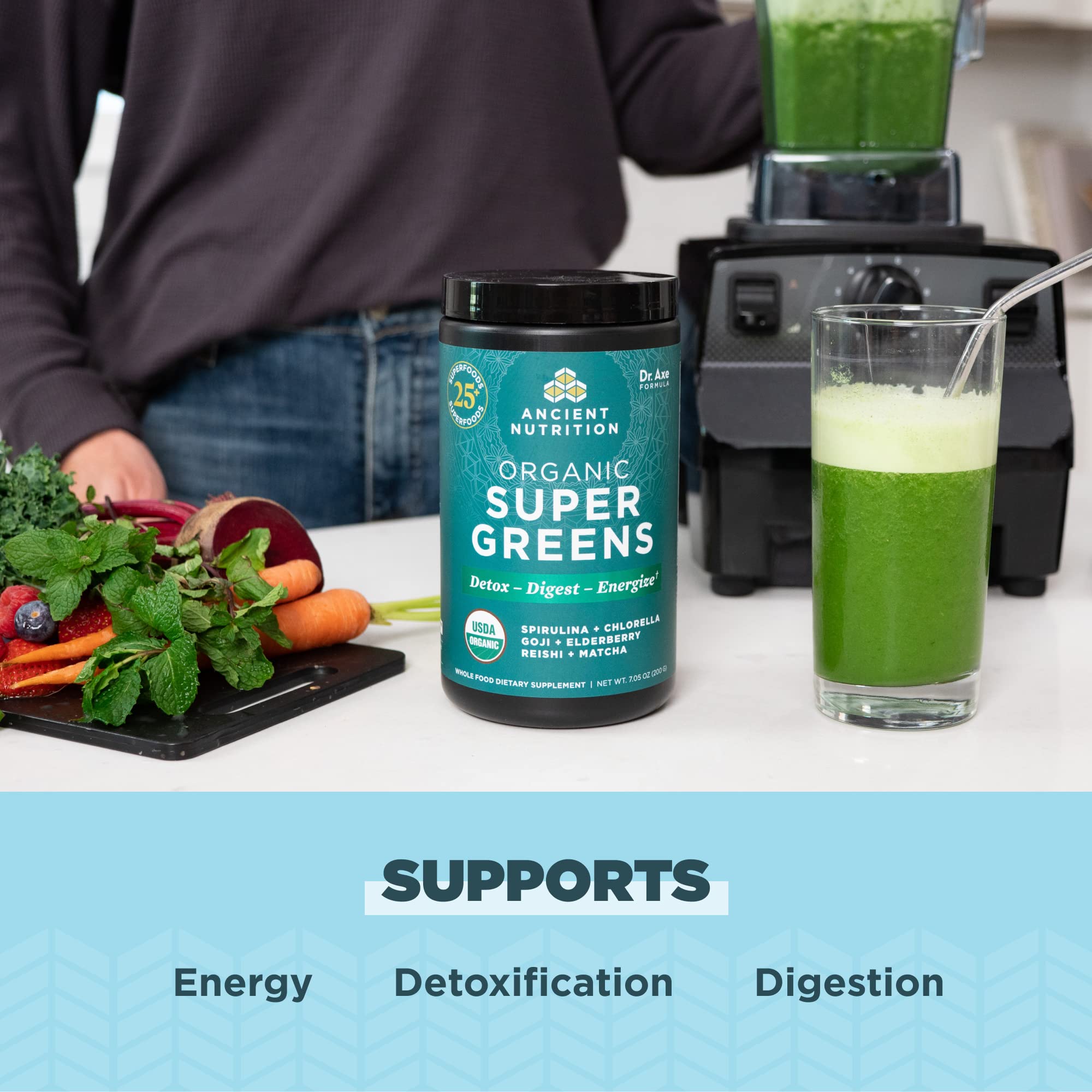 Foto 4 pulgar | Suplemento Ancient Nutrition Super Greens de 200 g-Venta Internacional