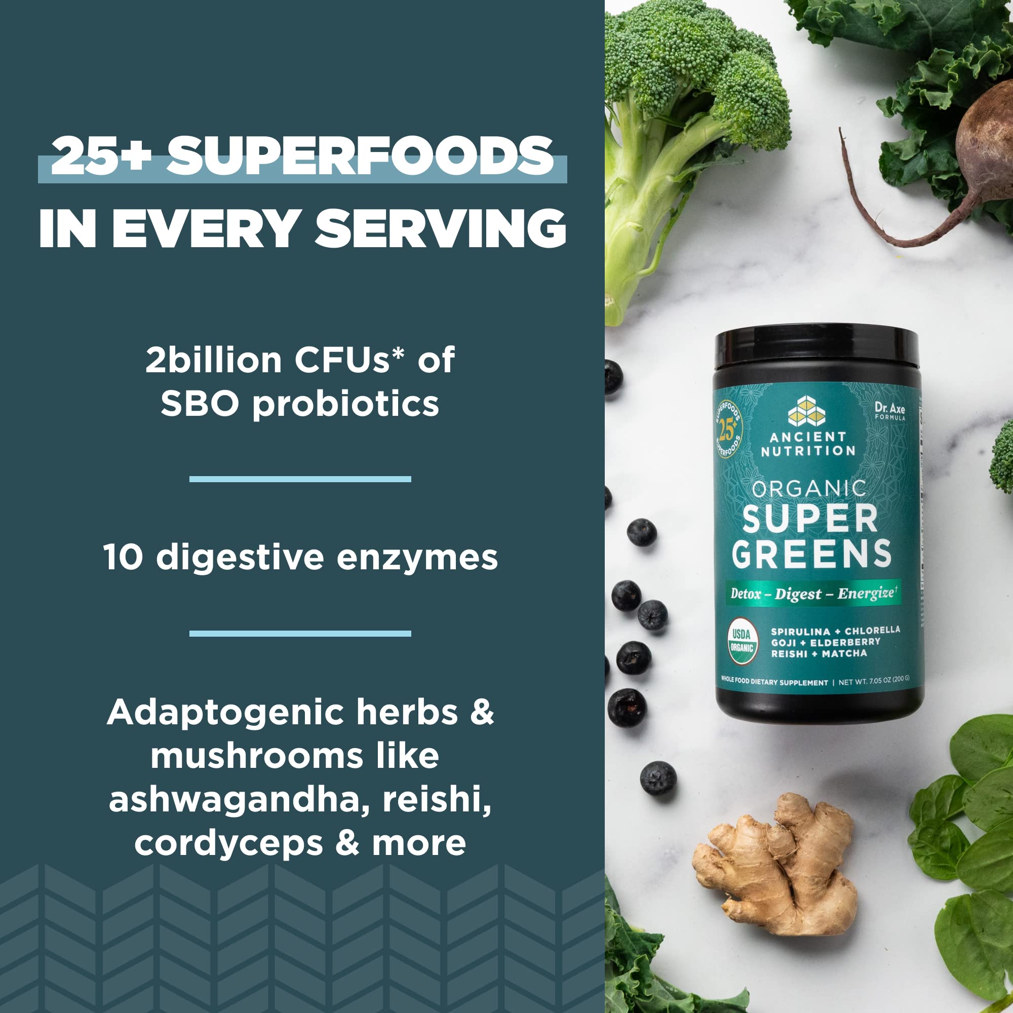 Foto 5 pulgar | Suplemento Ancient Nutrition Super Greens de 200 g-Venta Internacional