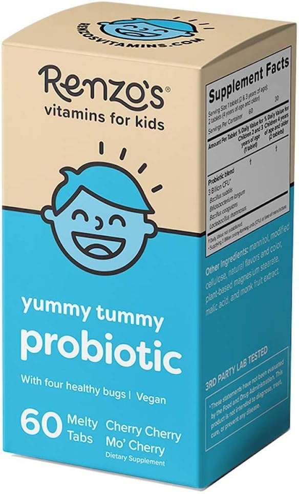 Probiótico Renzo's Kids 60 Comprimidos Solubles De Cereza - Venta Internacional