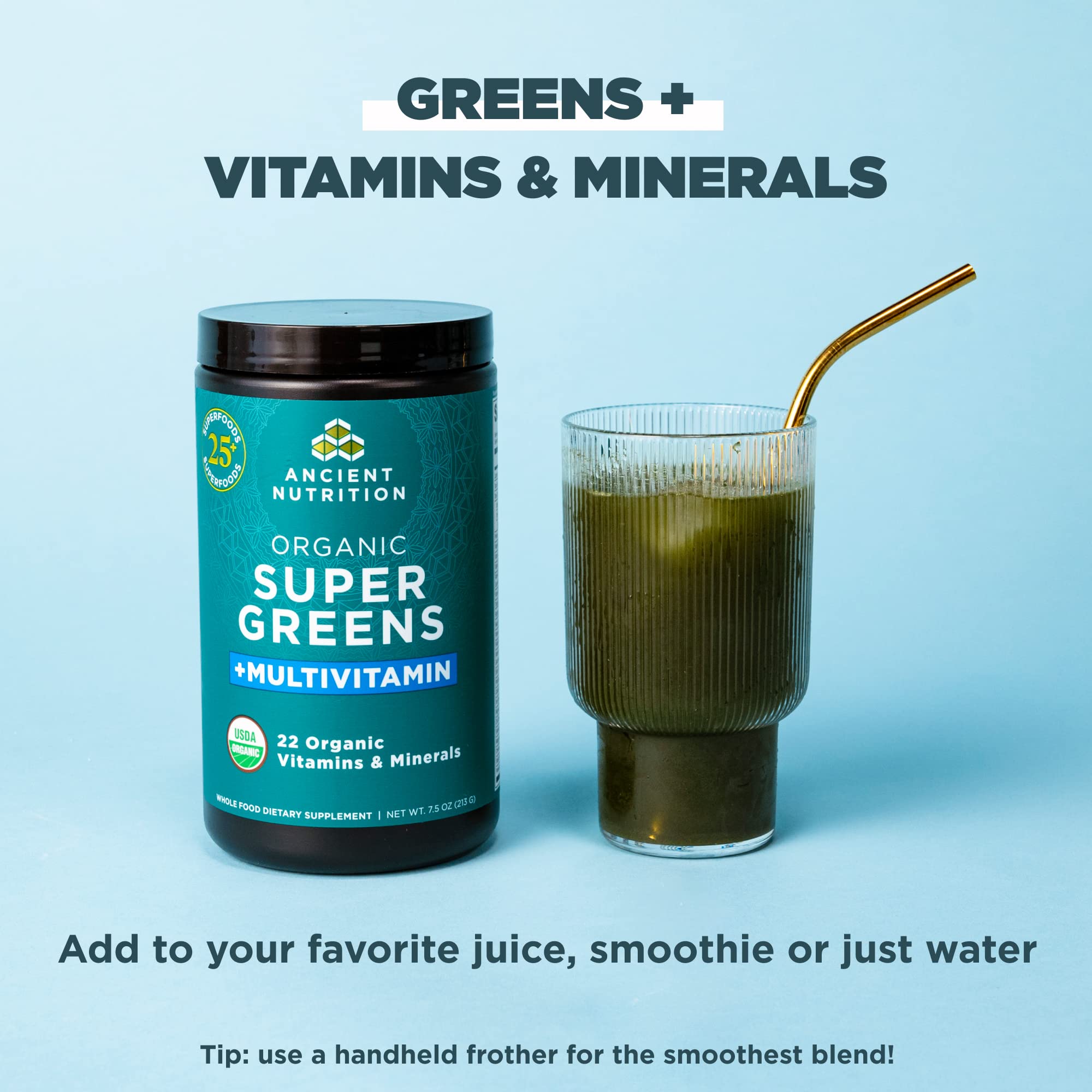 Foto 6 pulgar | Superverduras y Multivitamínicos en Polvo Ancient Nutrition - Venta Internacional