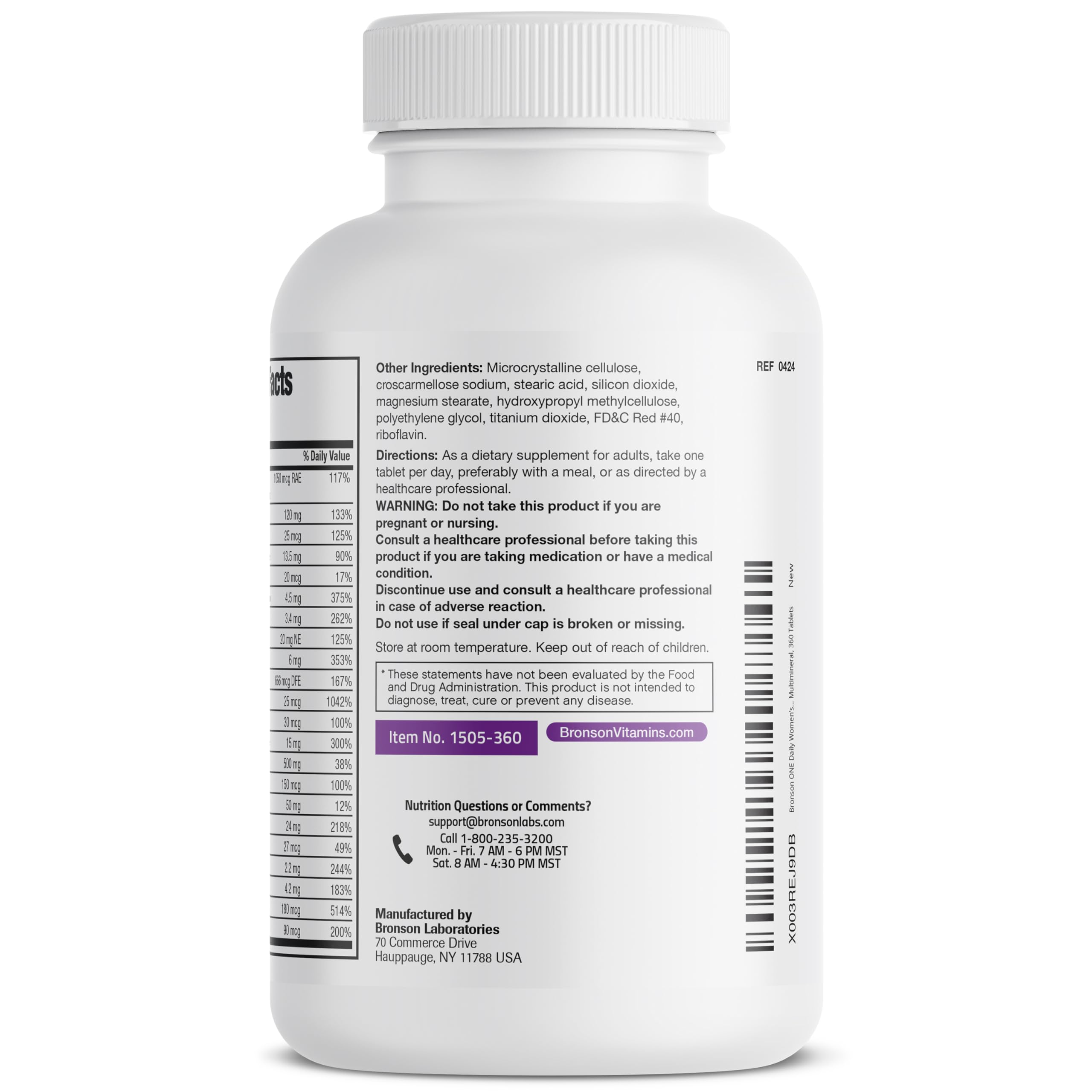 Foto 7 | Multivitamínico Multimineral Bronson One Daily 360 Tabletas - Venta Internacional