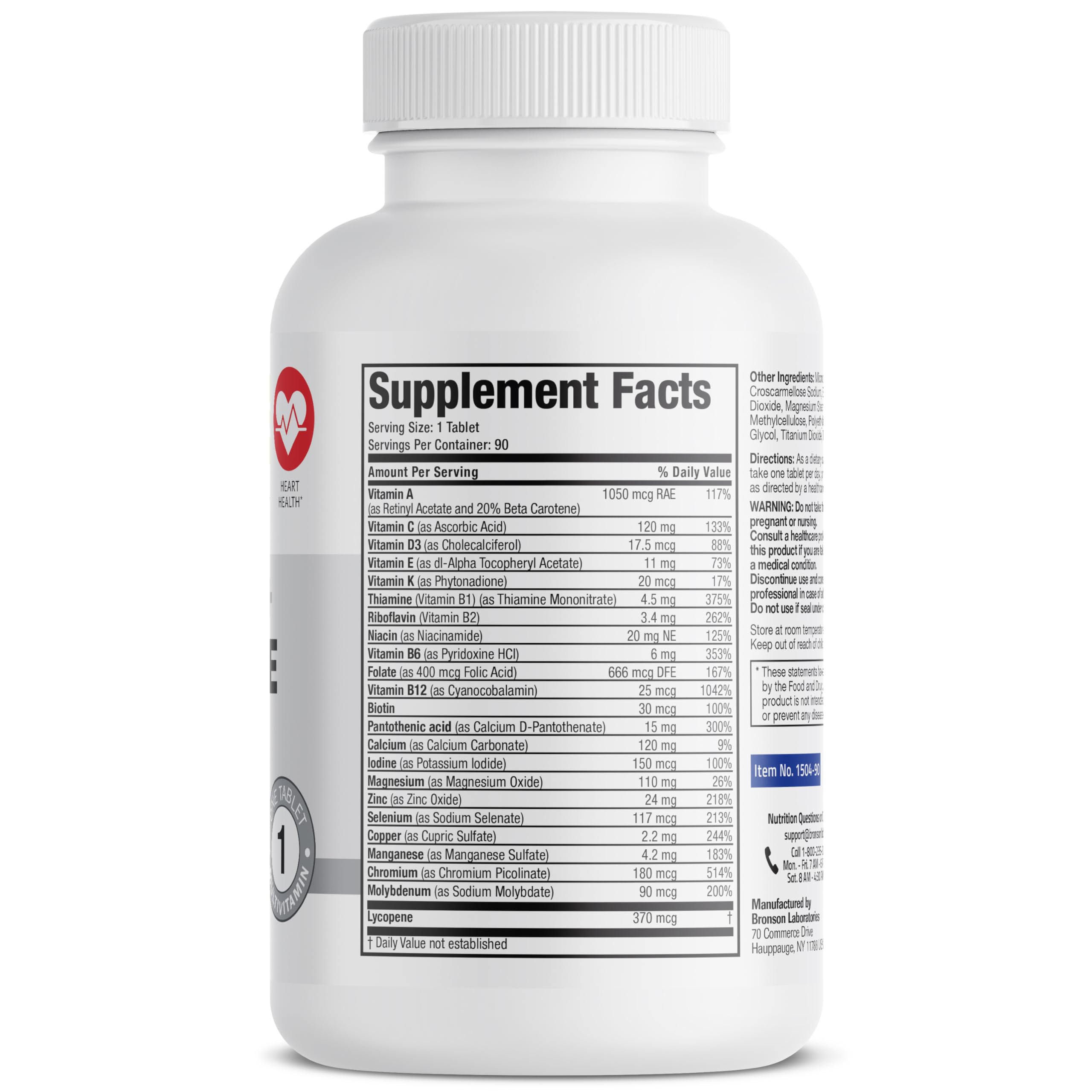 Foto 3 pulgar | Multivitamínico Bronson One Daily Men 50+ 90 Comprimidos - Venta Internacional