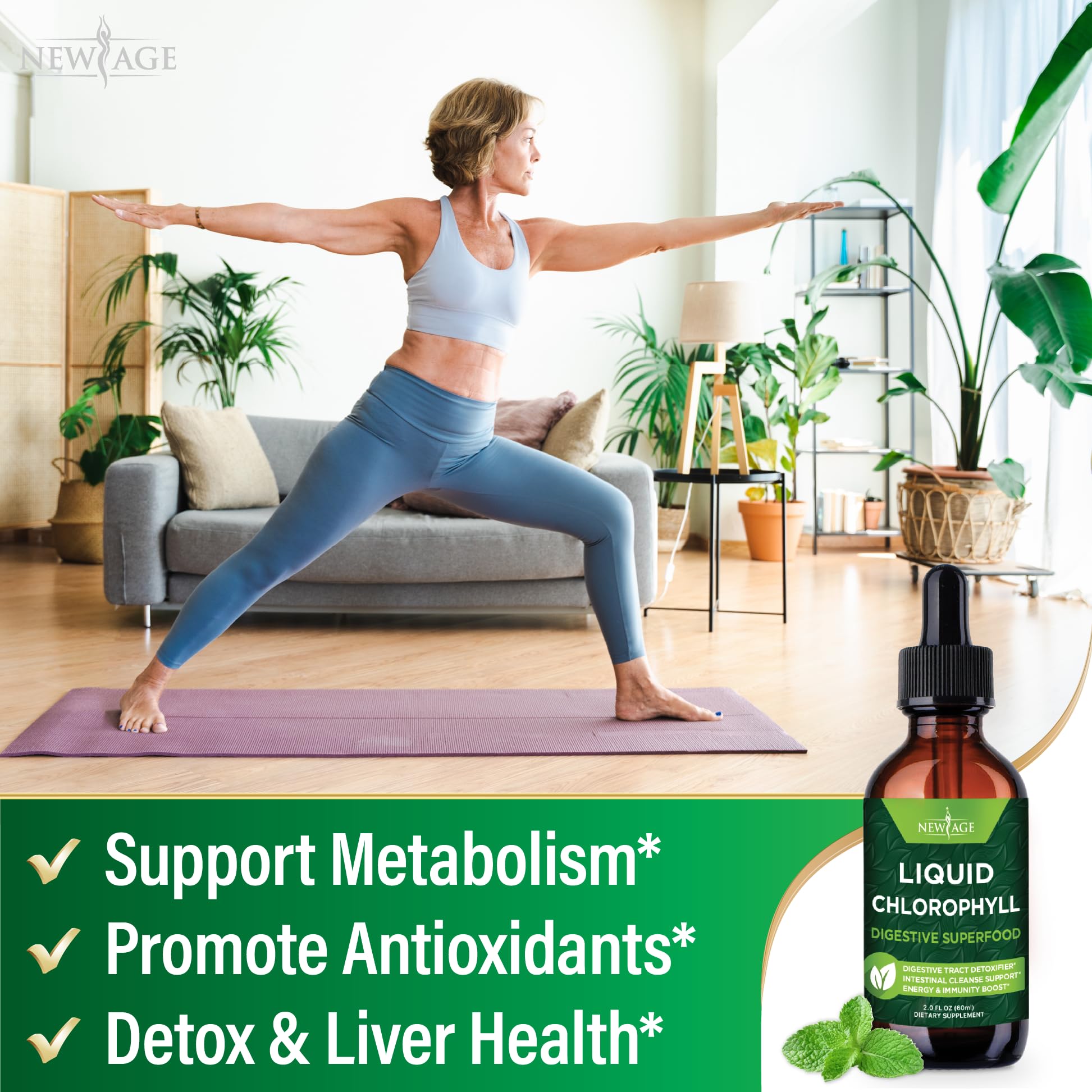 Foto 6 pulgar | Suplemento New Age Chlorophyll Liquid Drops 60 Ml - Venta Internacional