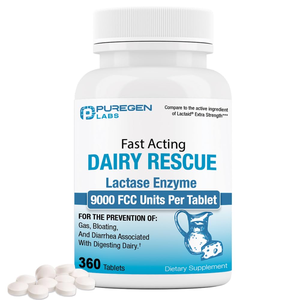Foto 2 pulgar | Píldoras para la Intolerancia a la Lactosa Puregen Labs Dairy Rescue 360 Tabletas - Venta Internacional