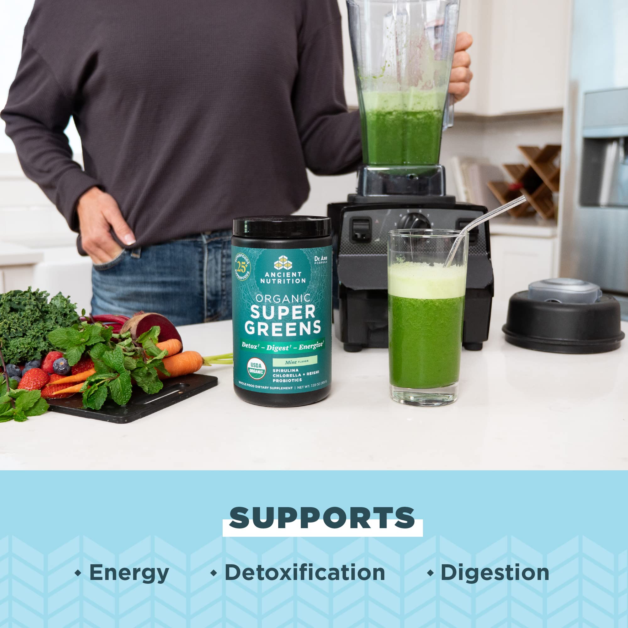 Foto 4 pulgar | Suplemento Ancient Nutrition Super Greens de 205 g-Venta Internacional