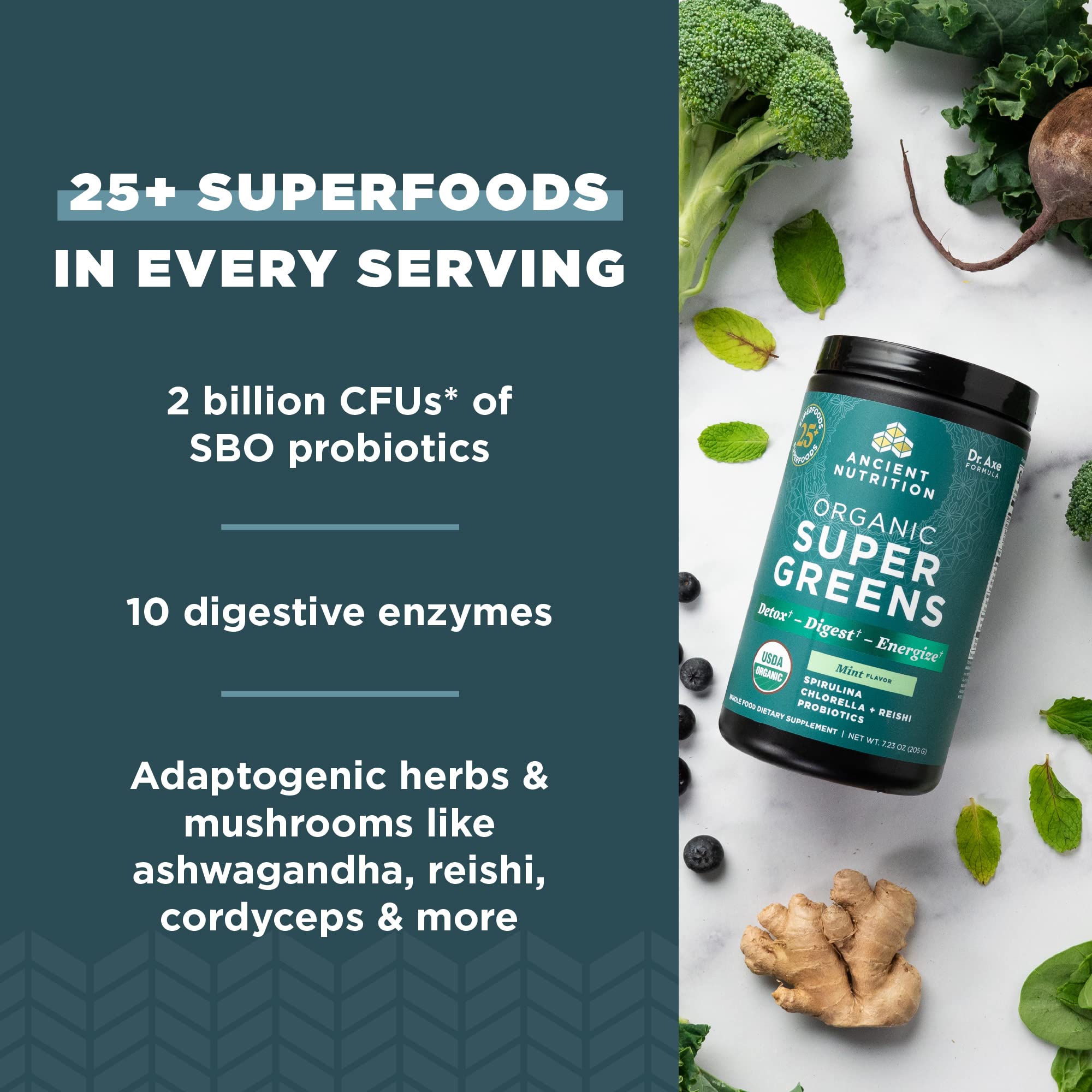 Foto 5 pulgar | Suplemento Ancient Nutrition Super Greens de 205 g-Venta Internacional