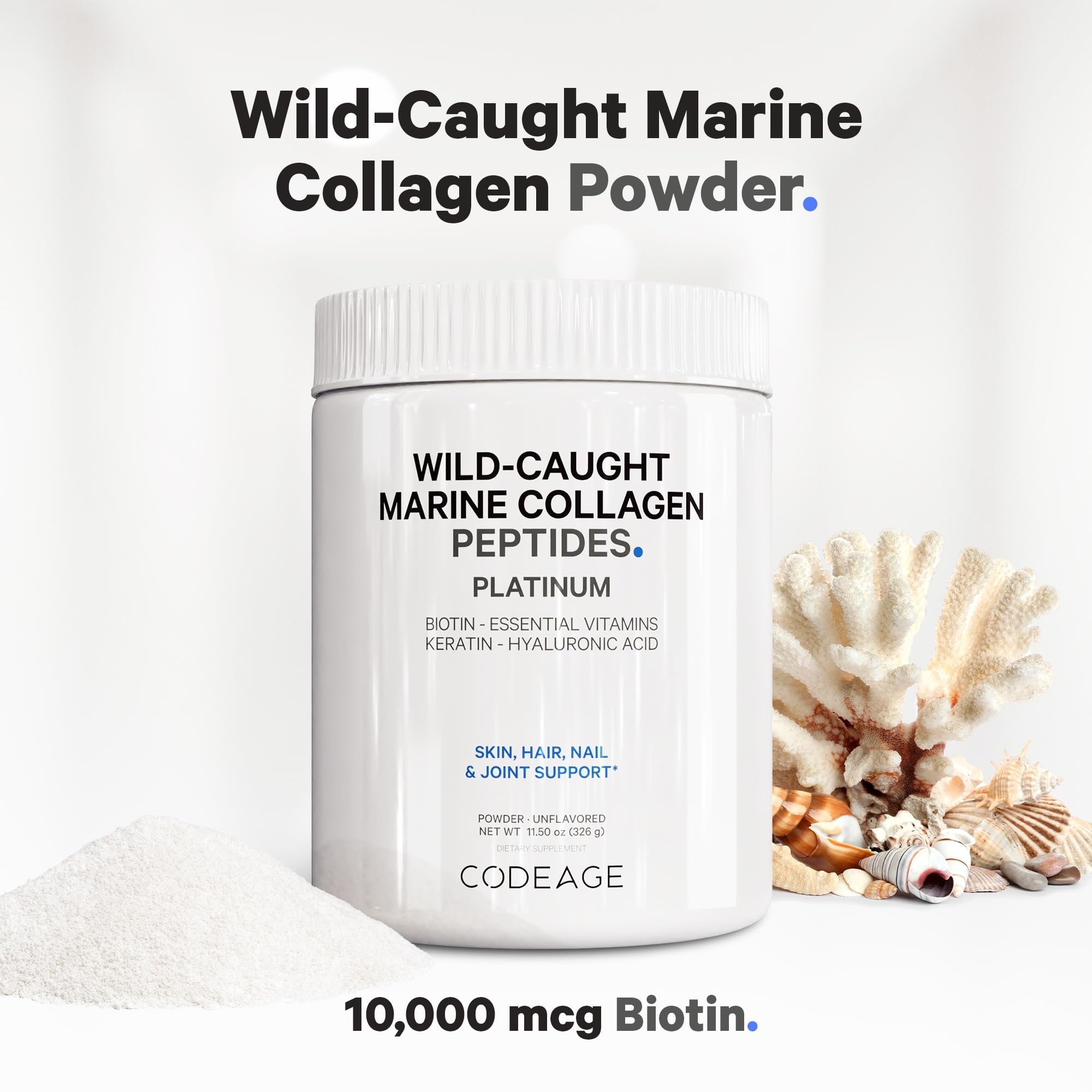 Foto 5 pulgar | Suplemento De Proteína De Colágeno Marino En Polvo Codeage, 325 Ml - Venta Internacional.