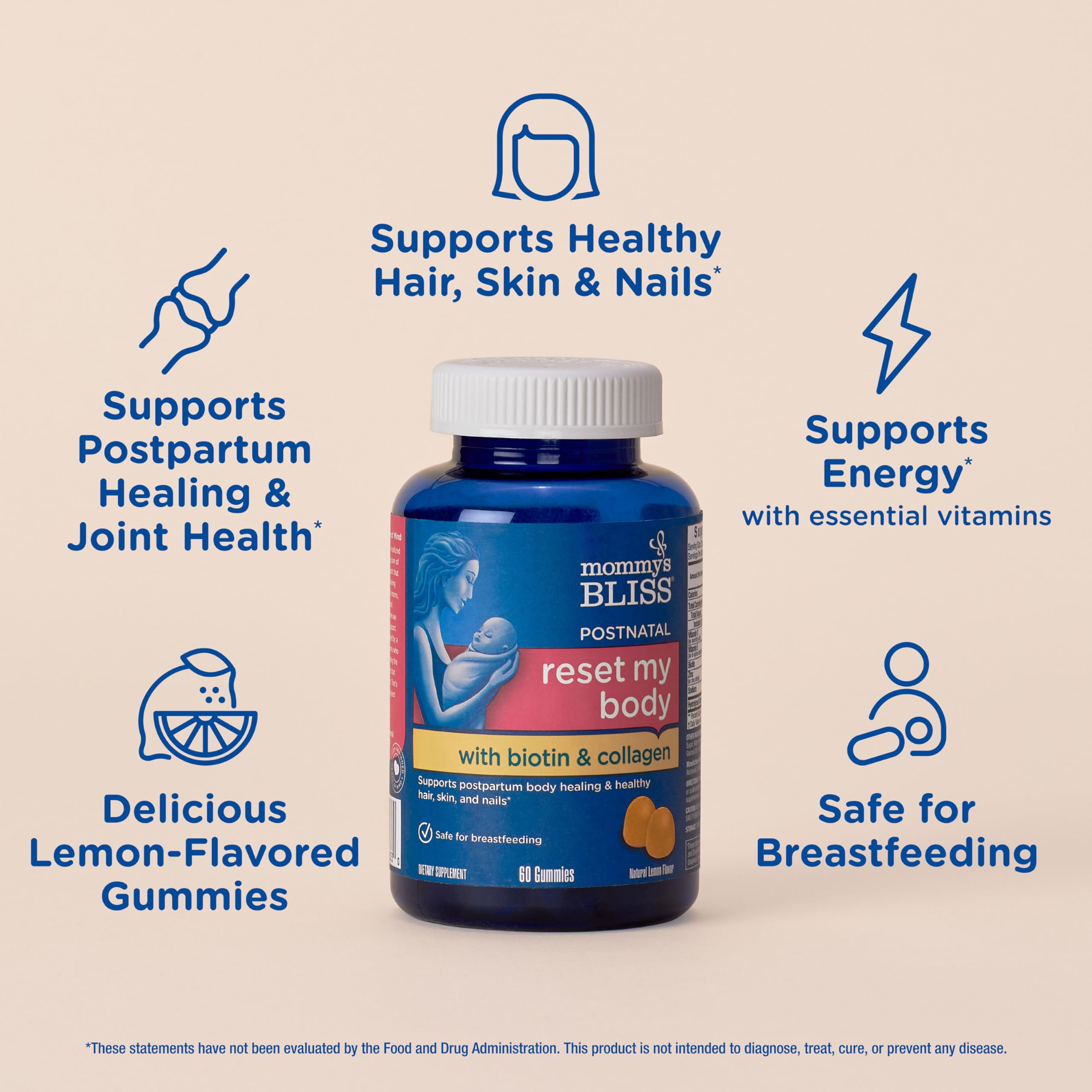 Foto 5 pulgar | Gummies Mommy's Bliss Postnatal Support Reset My Body 60u - Venta Internacional.