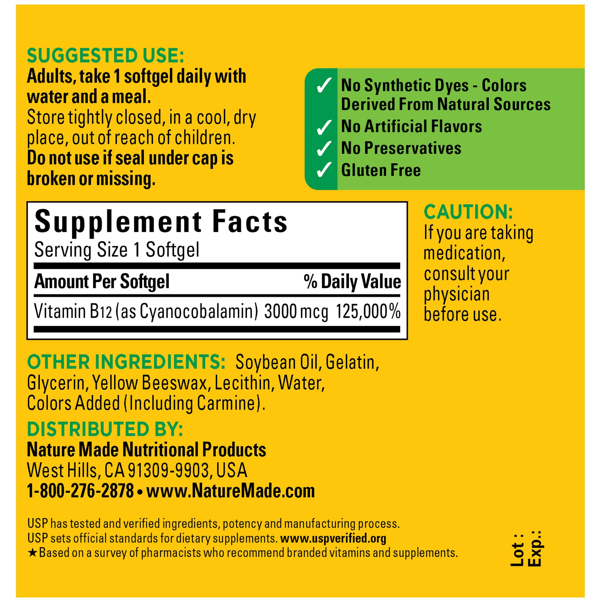 Foto 6 pulgar | Suplemento de Vitamina B12 Nature Made 3000 mcg 60 Cápsulas Blandas - Venta Internacional
