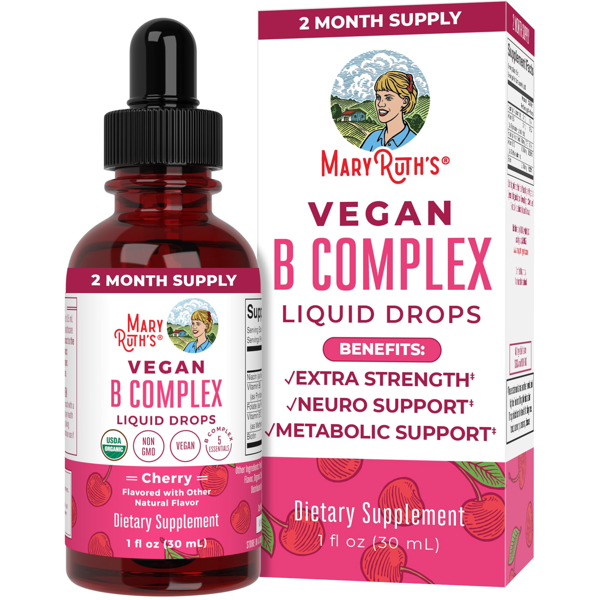 Foto 2 pulgar | Suplemento De Complejo De Vitamina B Maryruth Organics Para 2 Meses - Venta Internacional.