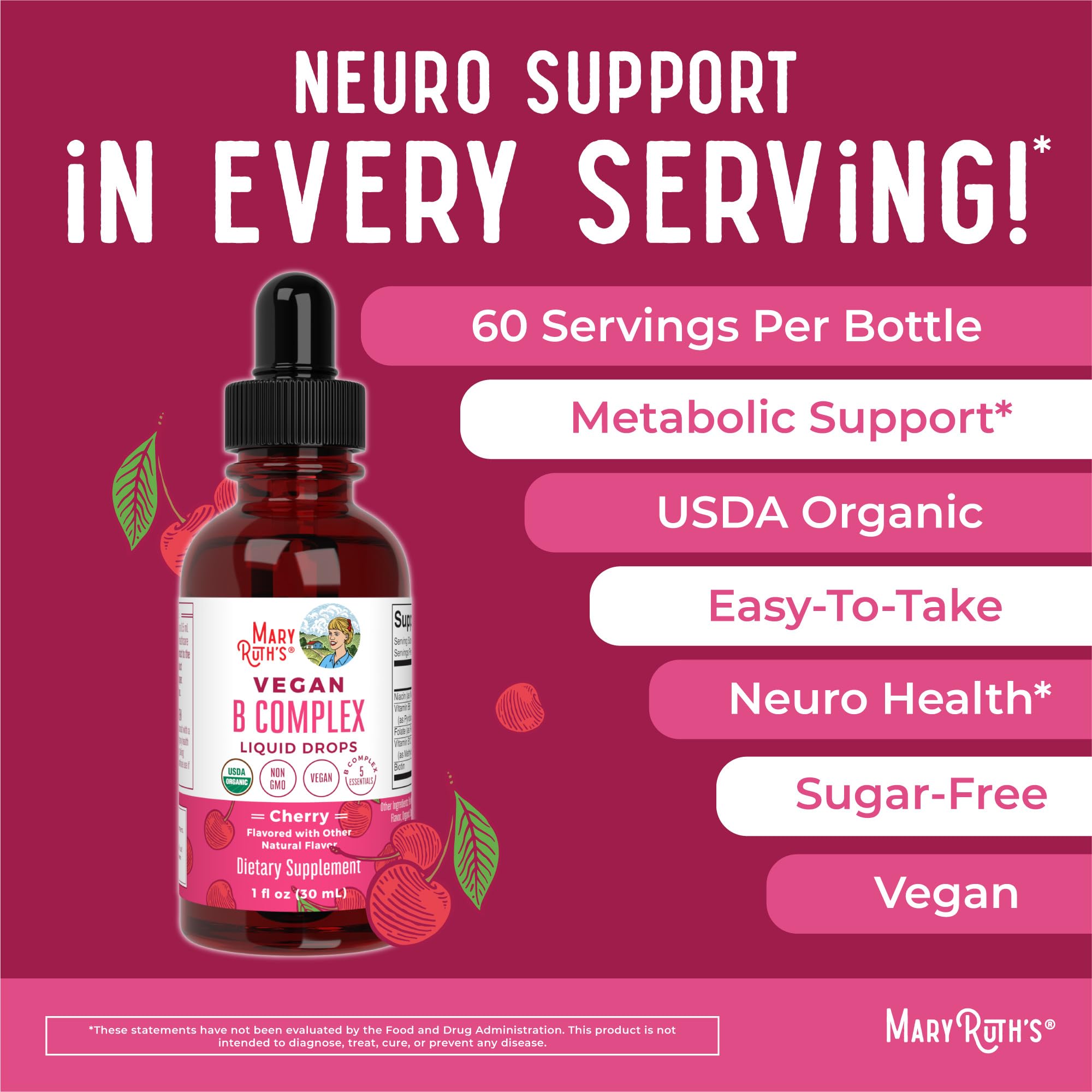 Foto 7 pulgar | Suplemento De Complejo De Vitamina B Maryruth Organics Para 2 Meses - Venta Internacional.