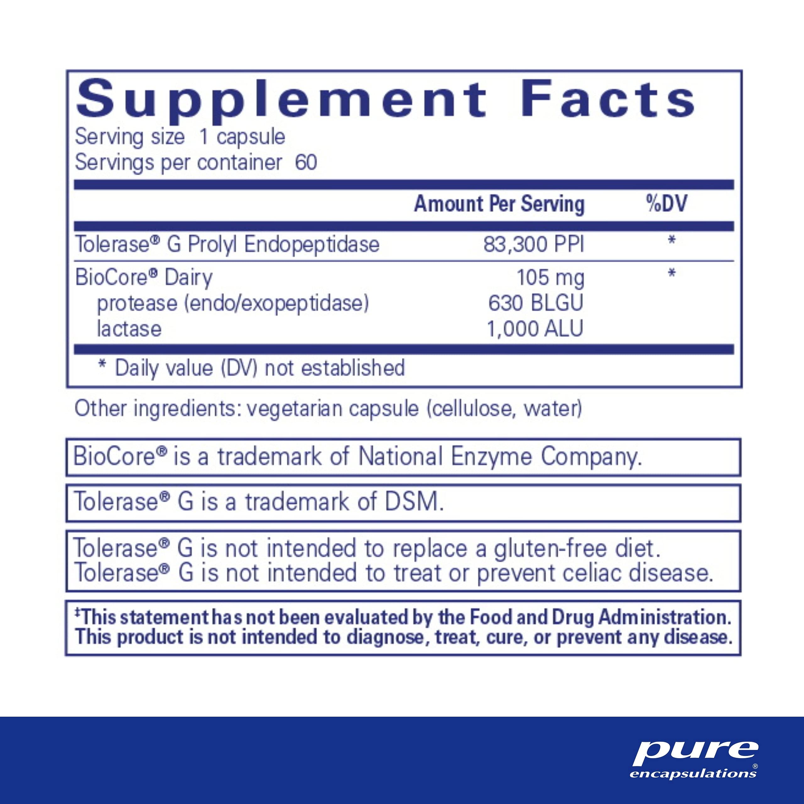Foto 3 pulgar | Suplemento Pure Encapsulations Gluten/Dairy Digest 60 Cápsulas - Venta Internacional