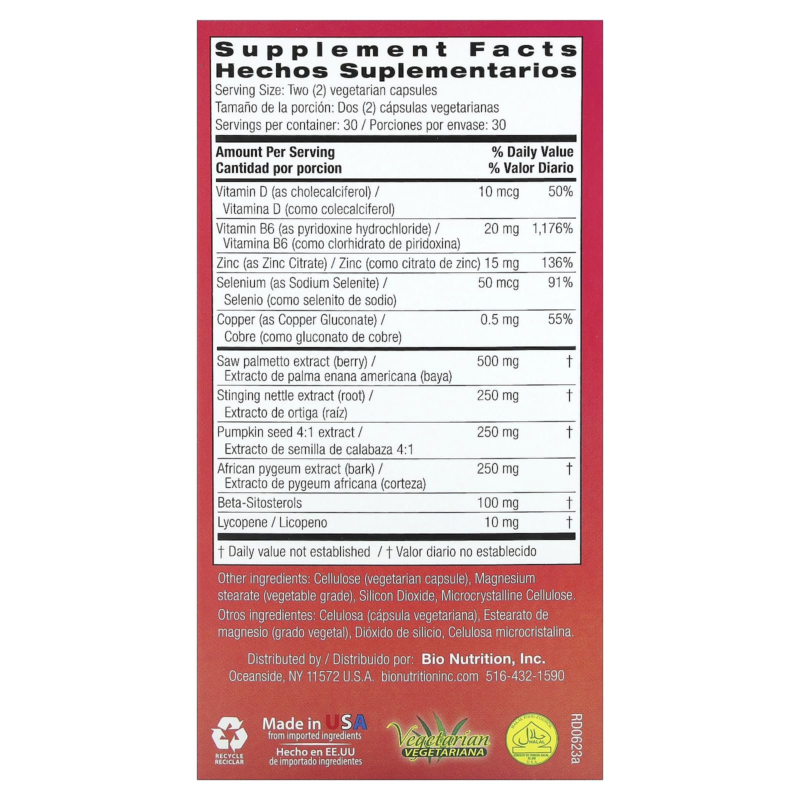Foto 3 pulgar | Suplemento Bio Nutrition Prostate Wellness 60 Cápsulas - Venta Internacional