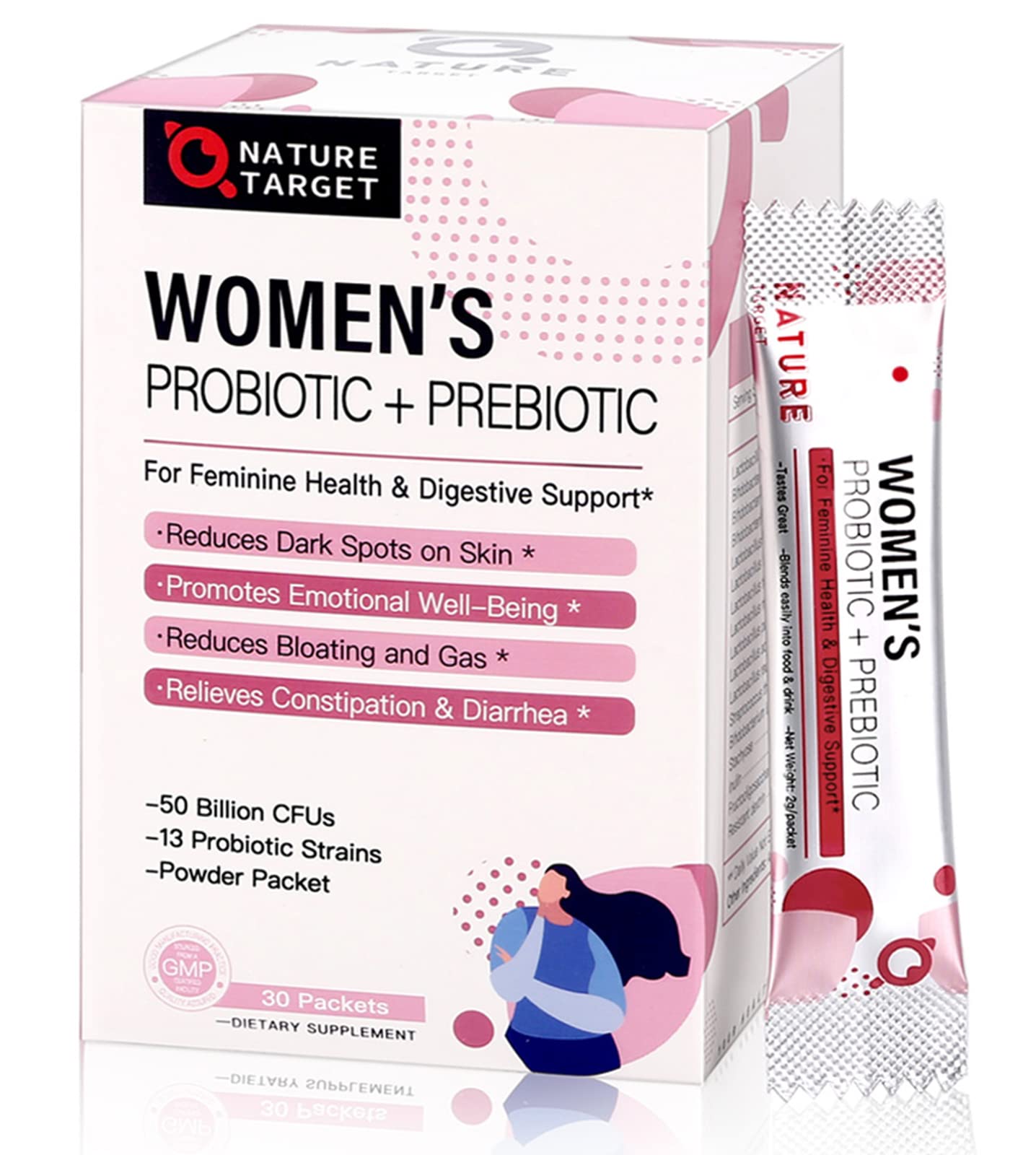 Suplemento Nature Target Probiotics Women de 30 Paquetes-Venta Internacional