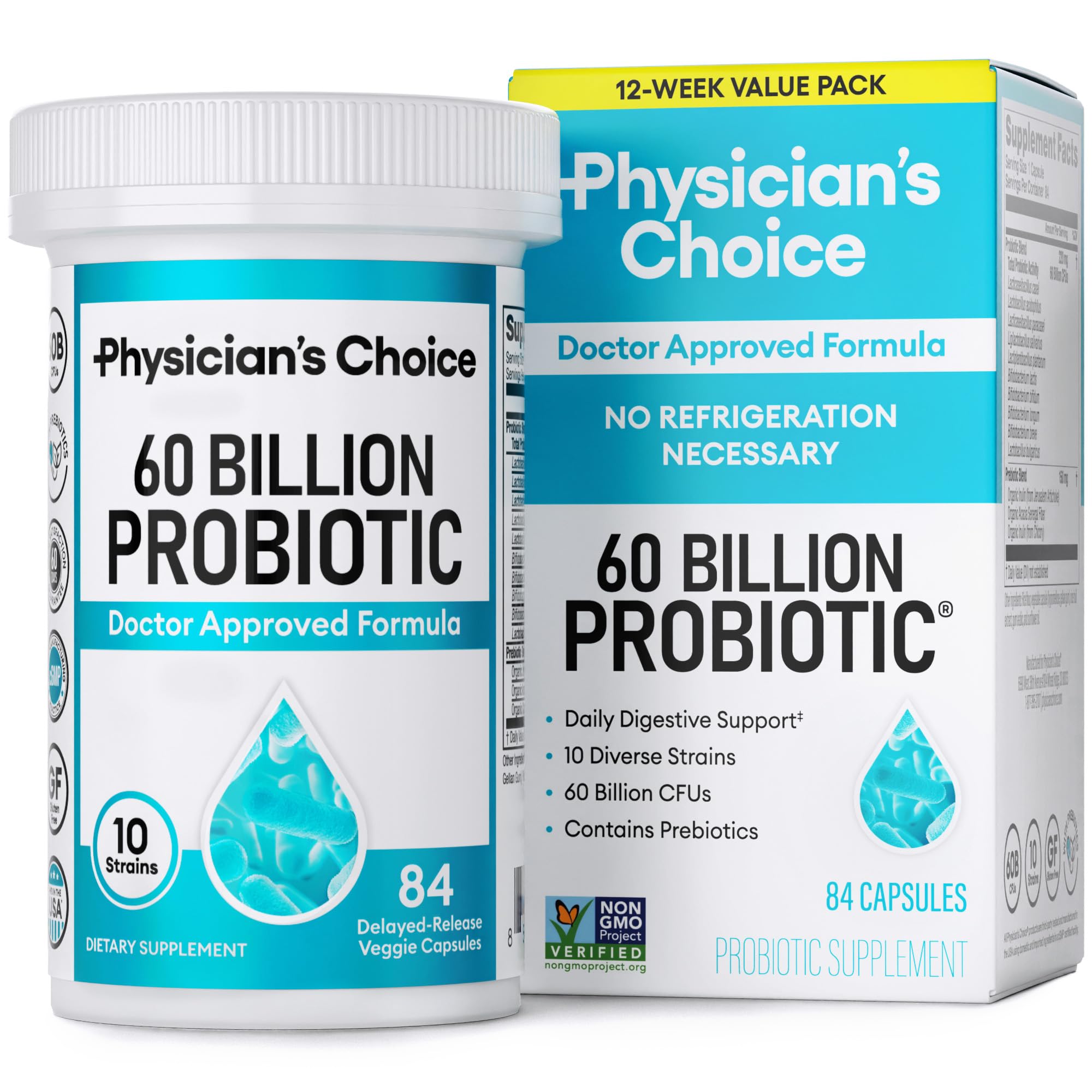 Probiotic Physician's Choice 60 Mil Millones de CFU 84 Cápsulas - Venta Internacional