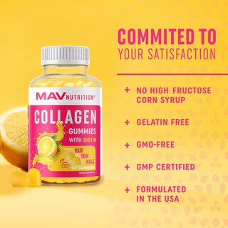 Foto 5 | Gomitas de Colágeno Mav Nutrition 200 mg Hidrolizadas+2500 mcg de Biotina - Venta Internacional