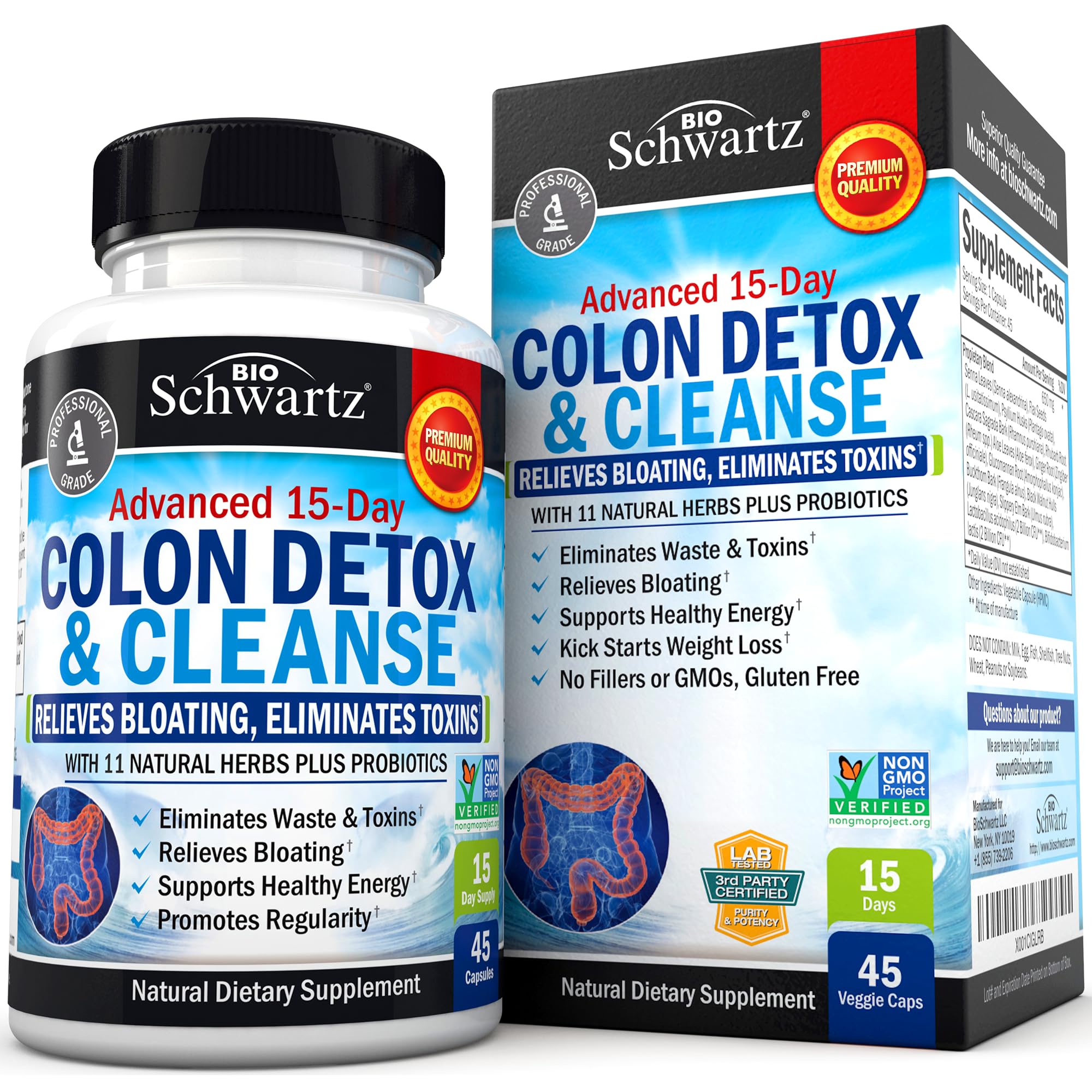 Foto 2 pulgar | Limpiador de Colon y Desintoxicación Bioschwartz 45 Cápsulas - Venta Internacional