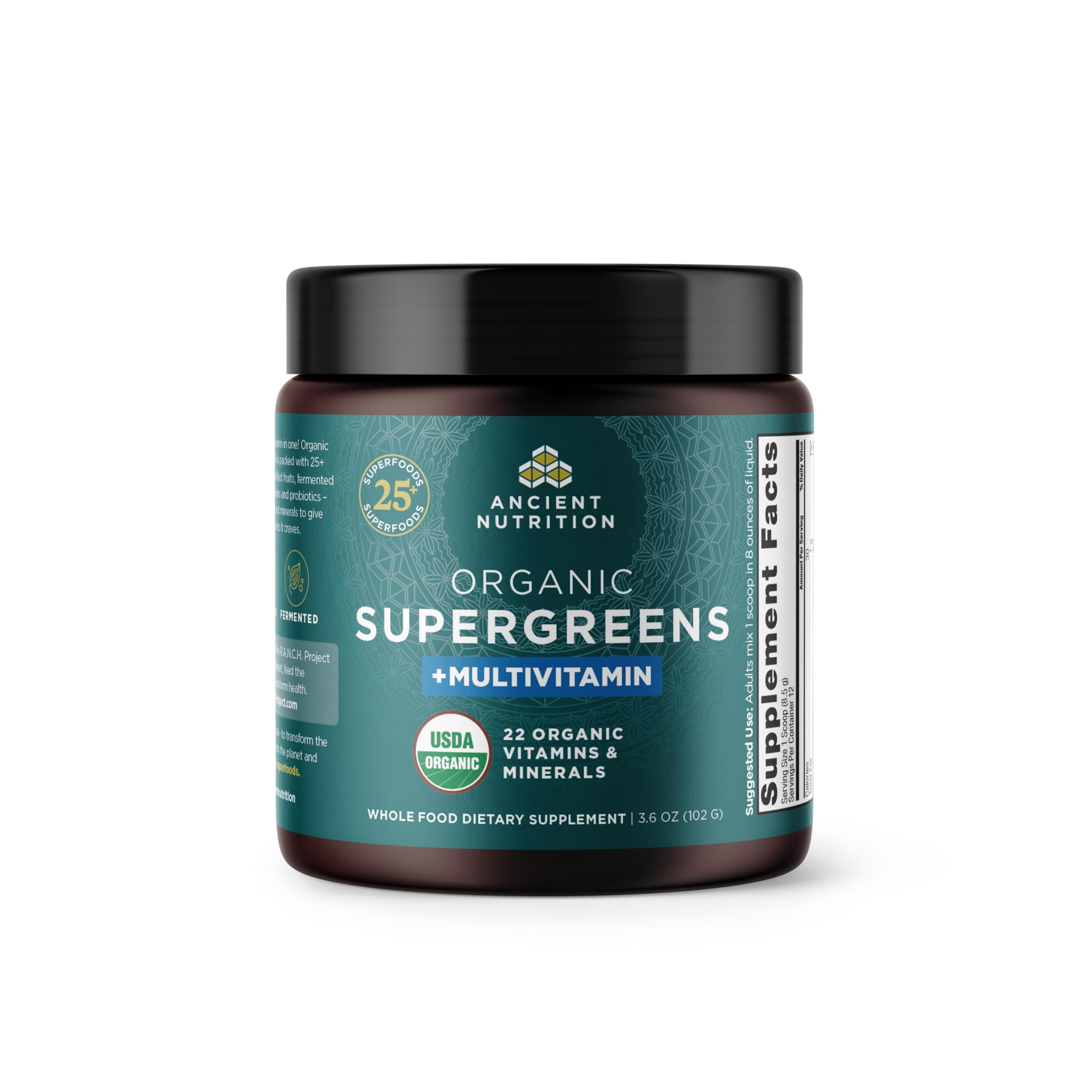Foto 2 pulgar | Supergreens en Polvo Ancient Nutrition Organic 100 g - Venta Internacional