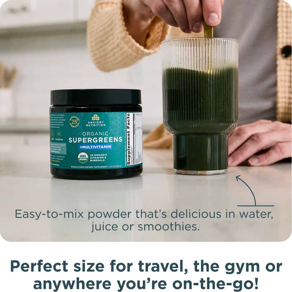 Foto 3 | Supergreens en Polvo Ancient Nutrition Organic 100 g - Venta Internacional