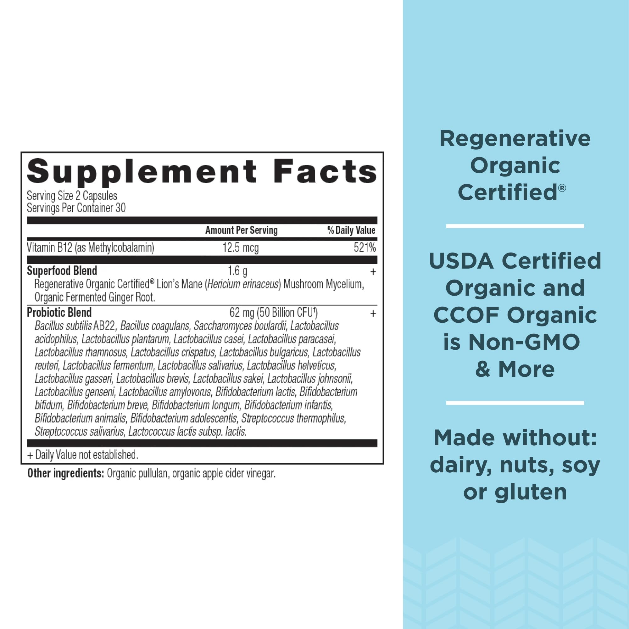 Foto 3 pulgar | Suplemento de Probióticos Orgánicos Regenerativos Ancient Nutrition - Venta Internacional
