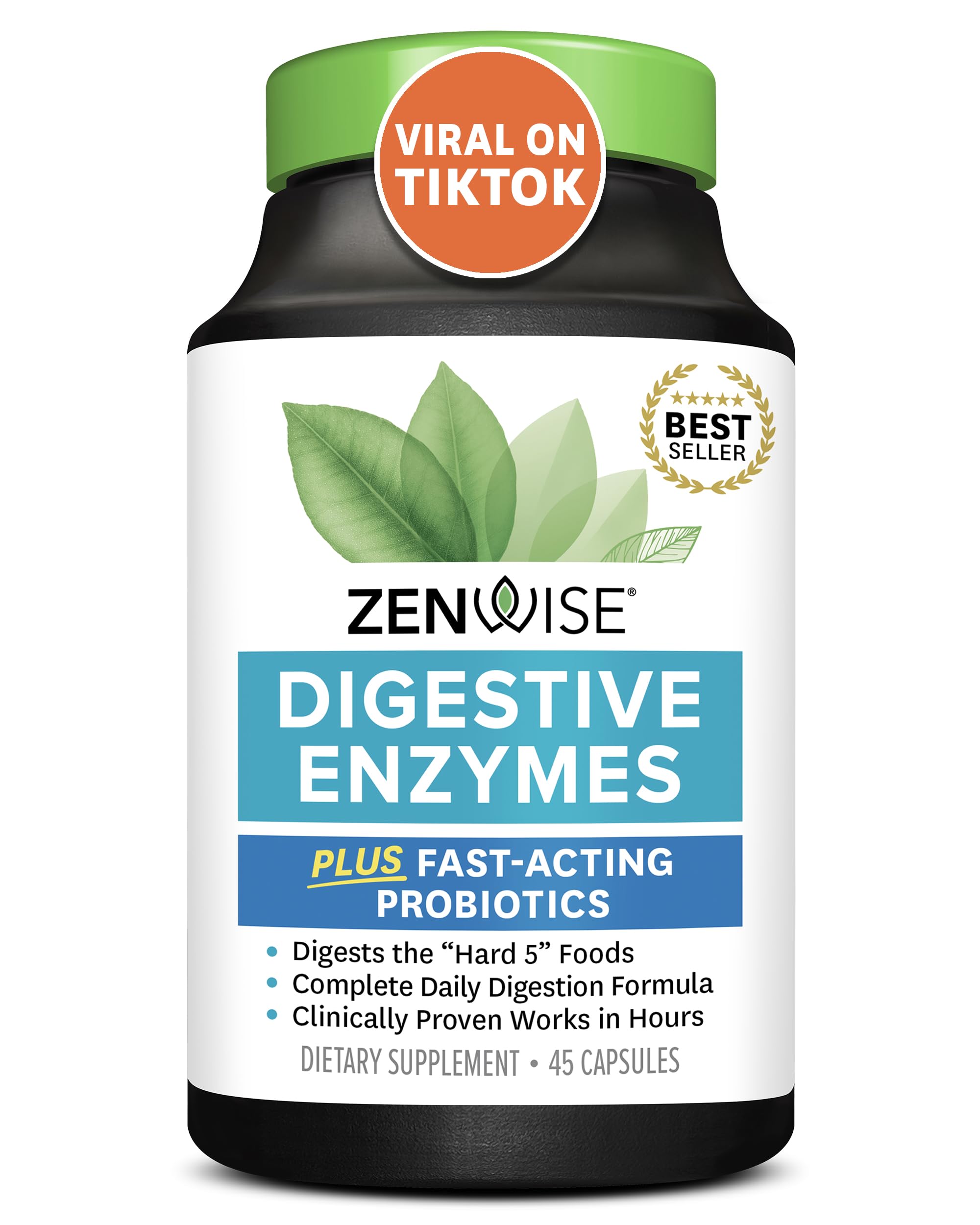 Foto 2 pulgar | Suplemento Zenwise Health Digestive Enzymes de 45 Cápsulas-Venta Internacional